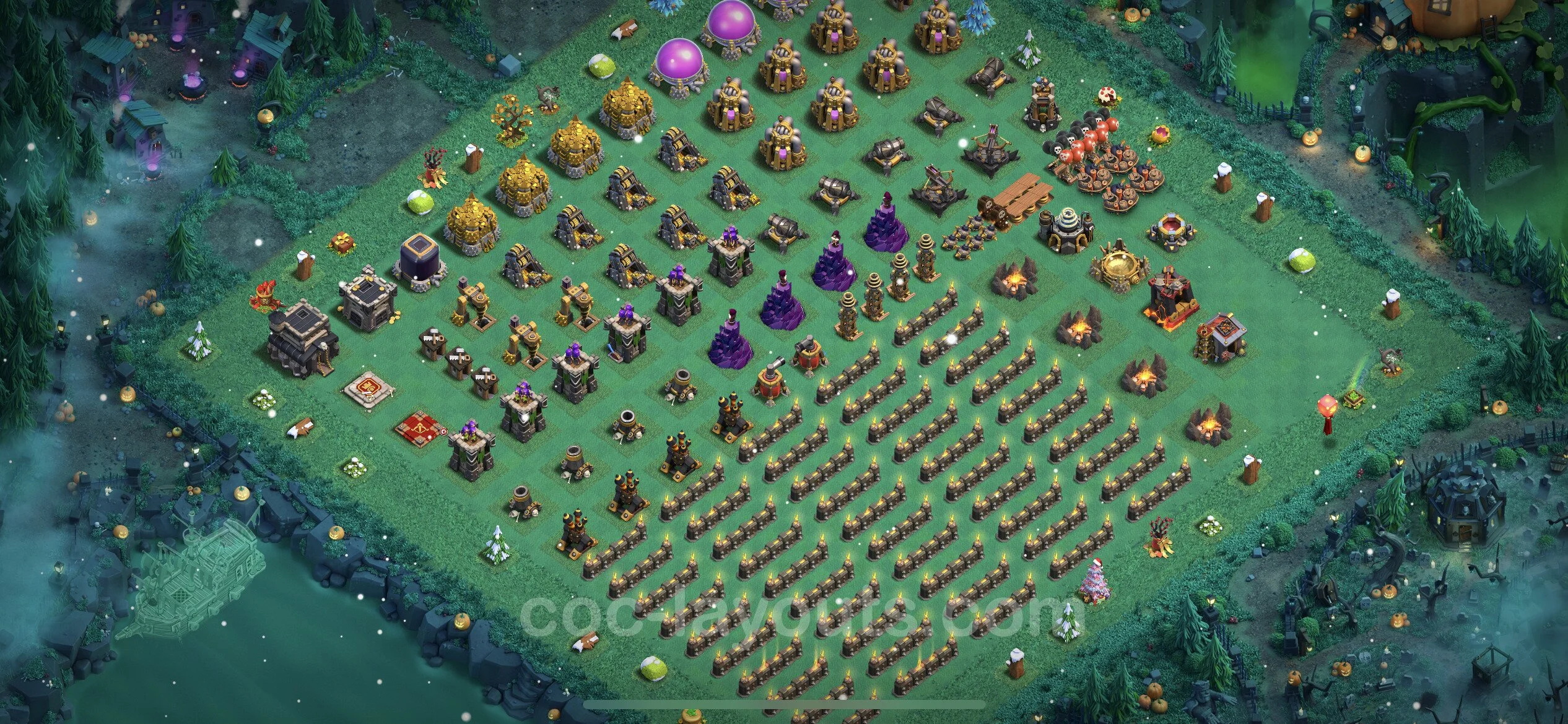 Top Troll Funny Base TH9 with Link - Funny Art Plan - Clash of Clans - (#6)