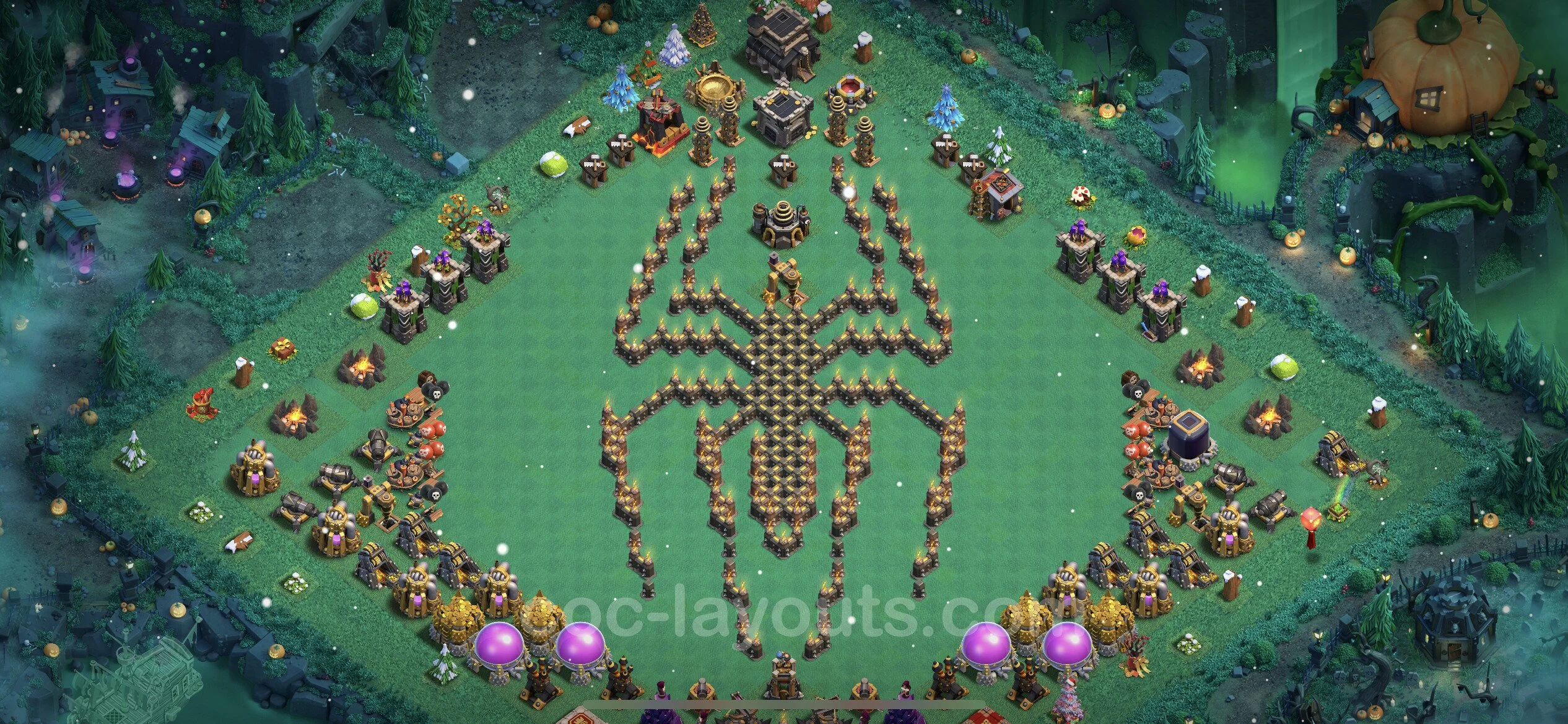 Top Troll Funny Base TH9 with Link - Funny Art Plan - Clash of Clans - (#7)