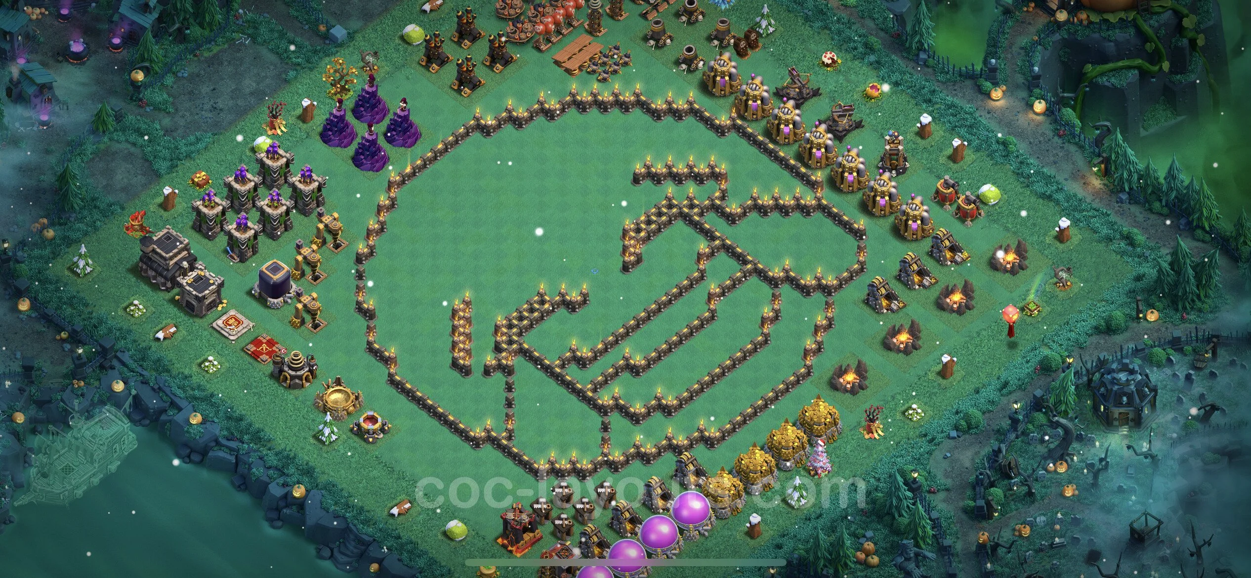 Top Troll Funny Base TH9 with Link - Funny Art Plan - Clash of Clans - (#9) — Развлечения TH9