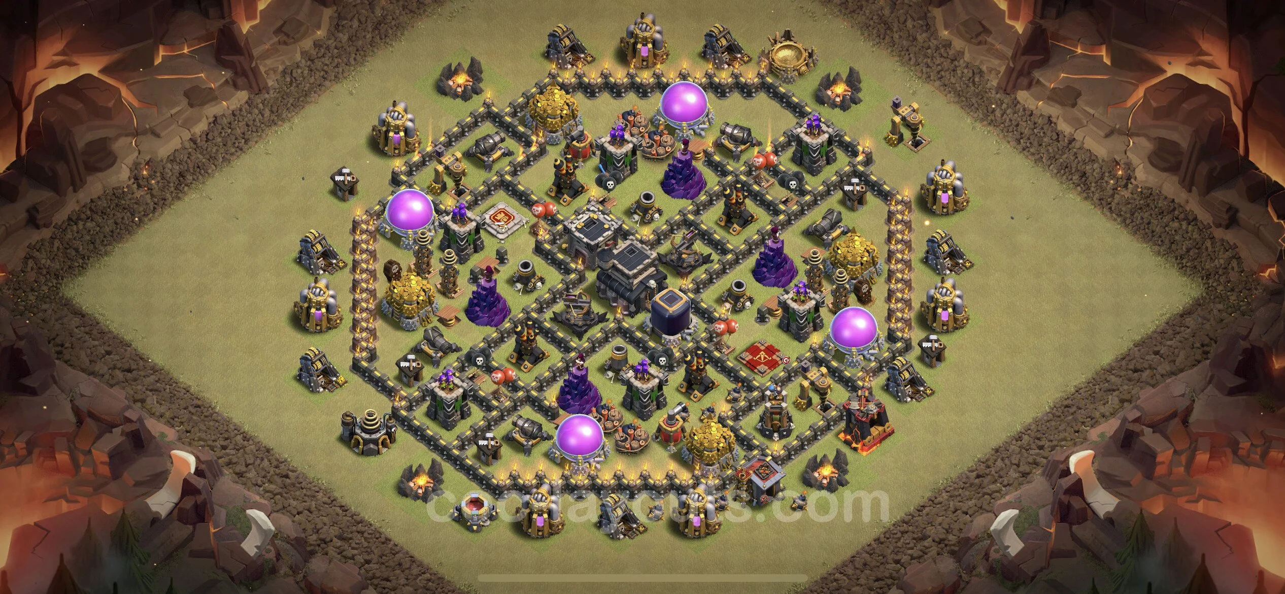 Top War Base TH9 with Link, Anti Everything, Hybrid - CWL Defence Plan - Clash of Clans - (#100) — Война BH9