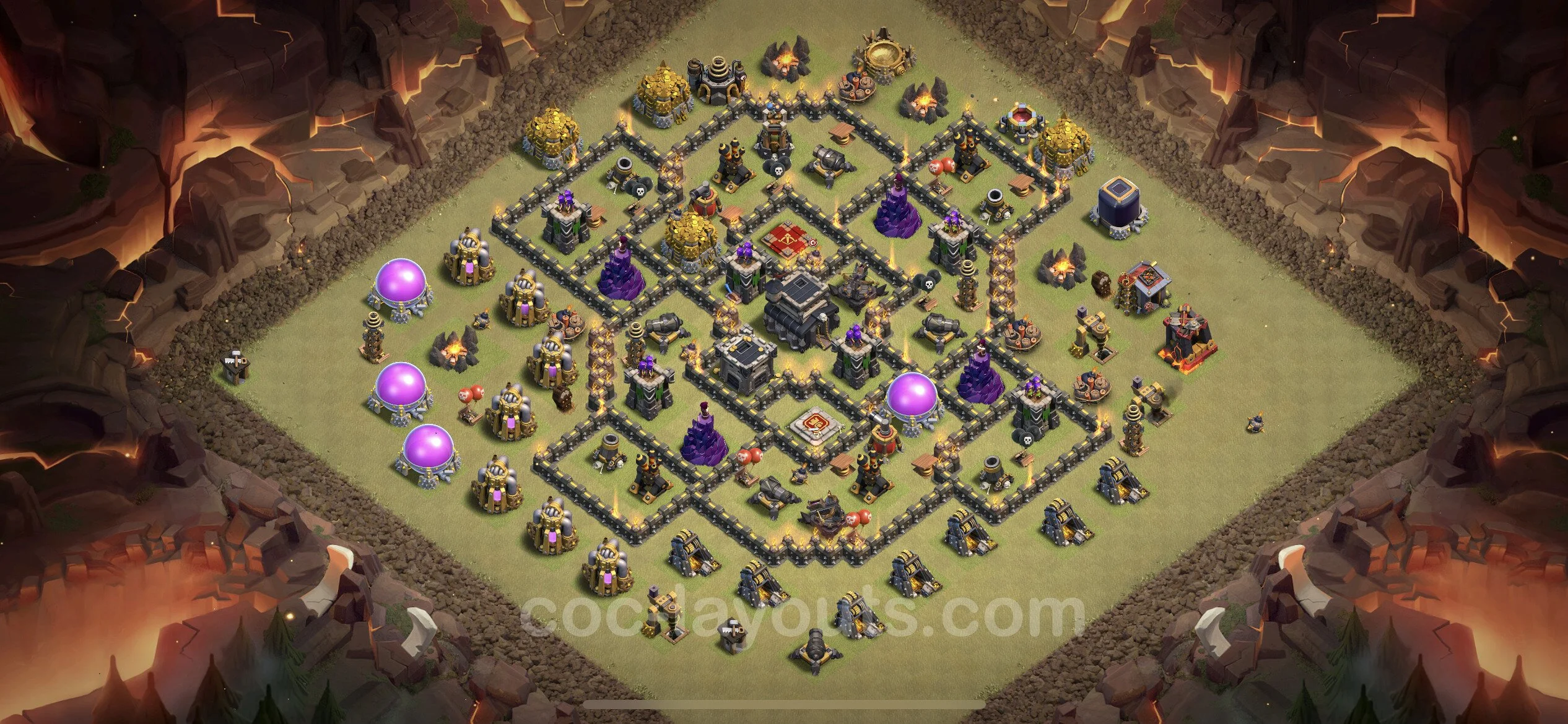 Top War Base TH9 with Link, Anti Everything - Anti 3 Stars CWL Plan - Clash of Clans - (#104) — Guerra BH9