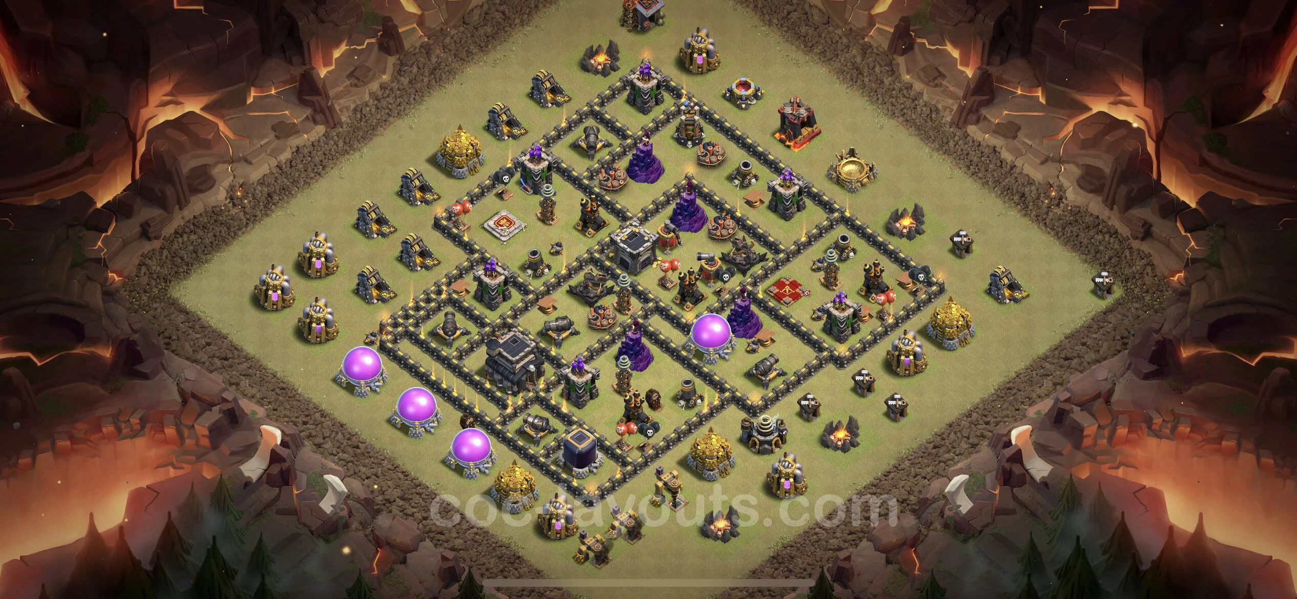 Top War Base TH9 with Link, Anti Everything - CWL Defence Plan - Clash of Clans - (#105) — Guerra BH9