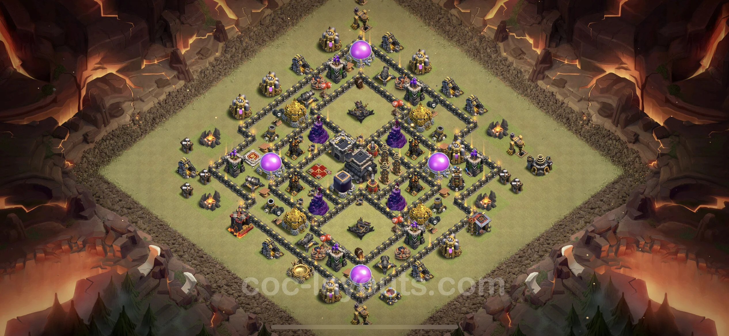 Top War Base TH9 with Link, Hybrid - Anti 3 Stars CWL Plan - Clash of Clans - (#107) — Wojna BH9