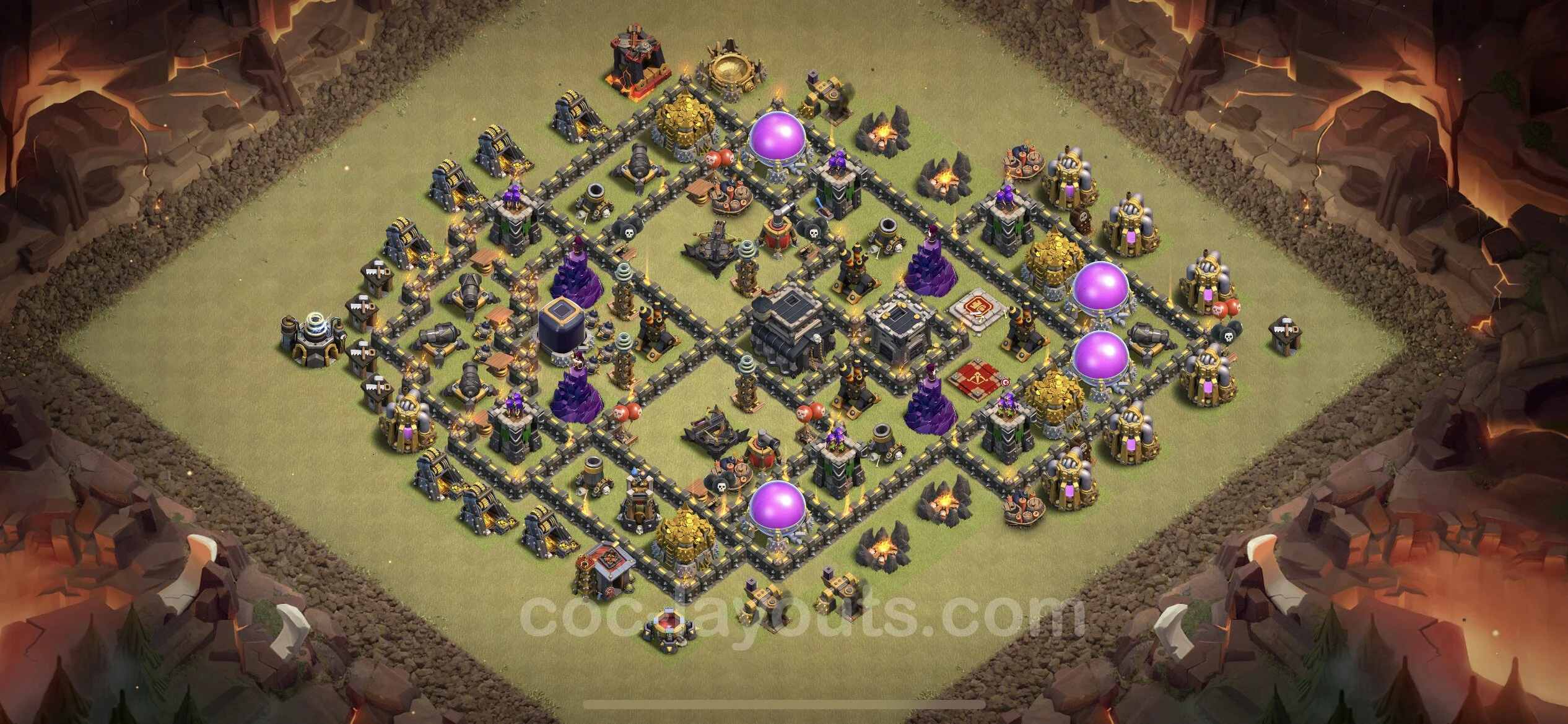 Top War Base TH9 with Link, Hybrid - CWL Defence Plan - Clash of Clans - (#108) — Guerra BH9