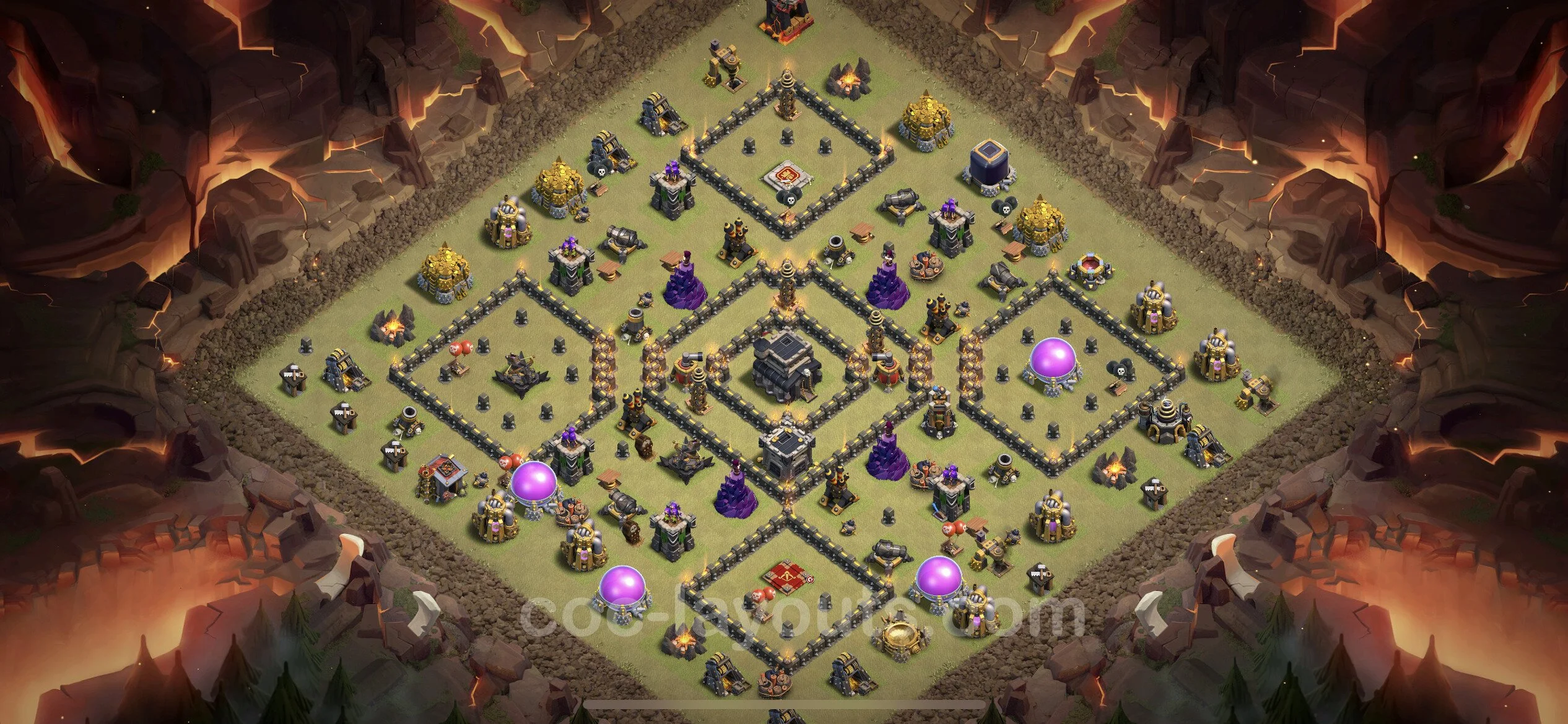Top War Base TH9 with Link, Anti Everything - CWL Defence Plan - Clash of Clans - (#109) — Krieg BH9