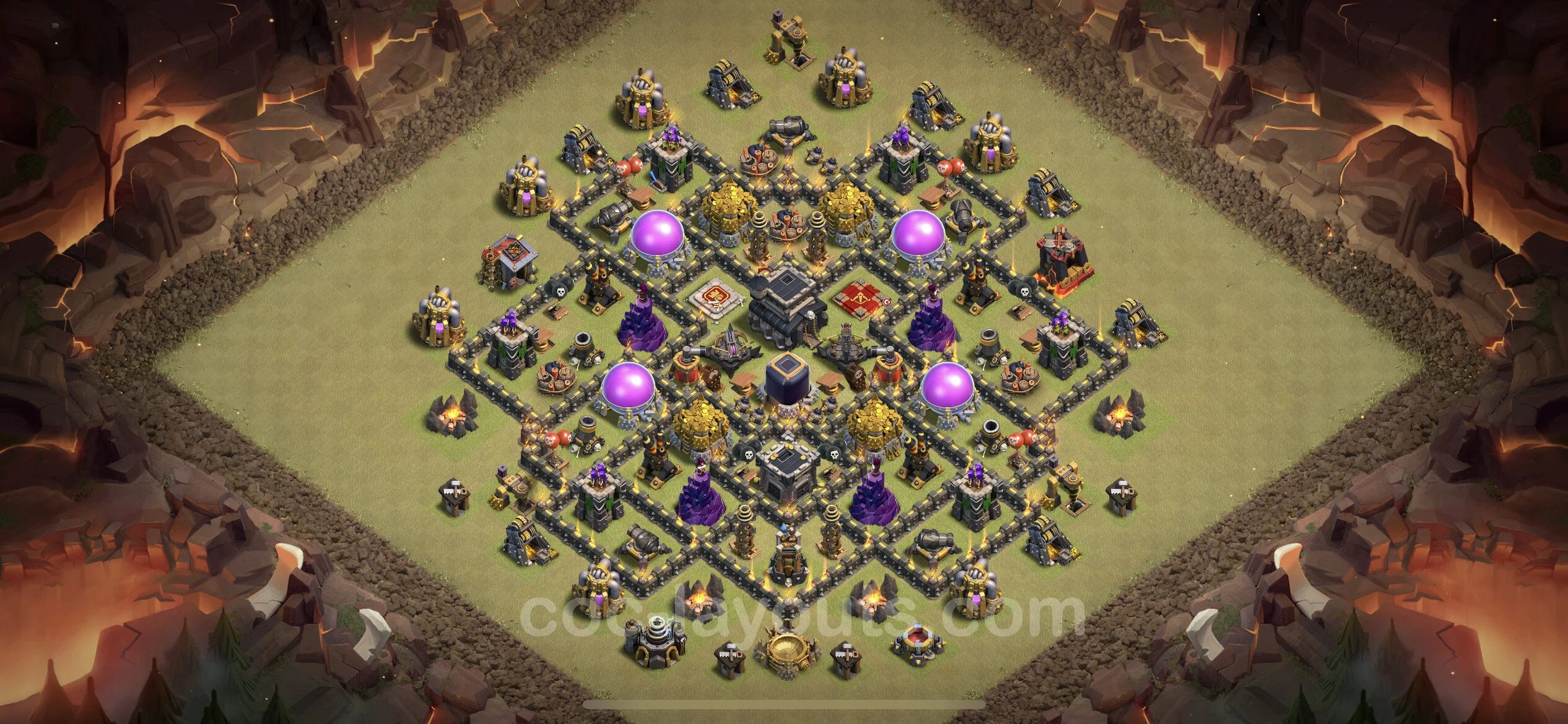 Top War Base TH9 with Link, Hybrid - Anti 3 Stars CWL Plan - Clash of Clans - (#11) — Війна BH9