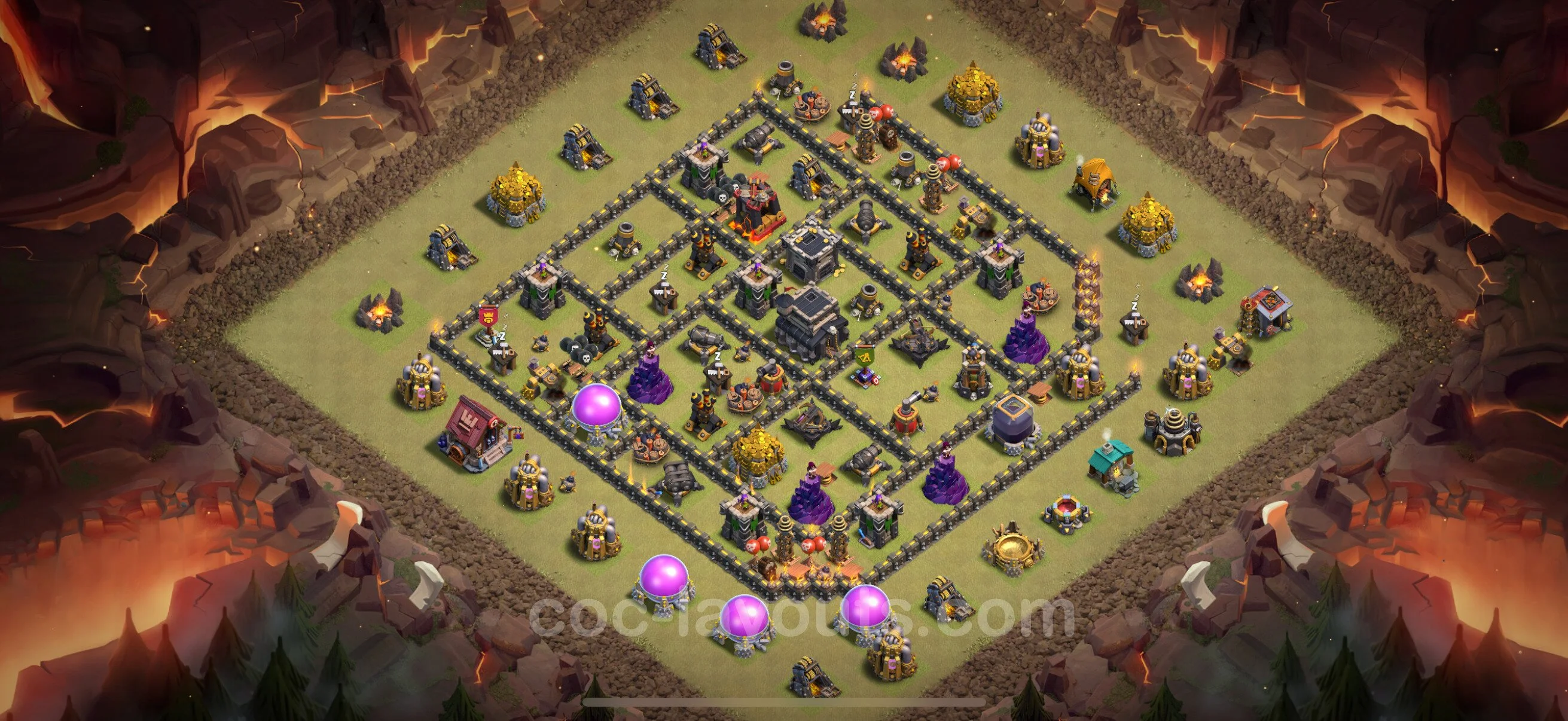 Top War Base TH9 with Link - Anti 2 Stars CWL Plan - Clash of Clans - (#110) — Krieg BH9