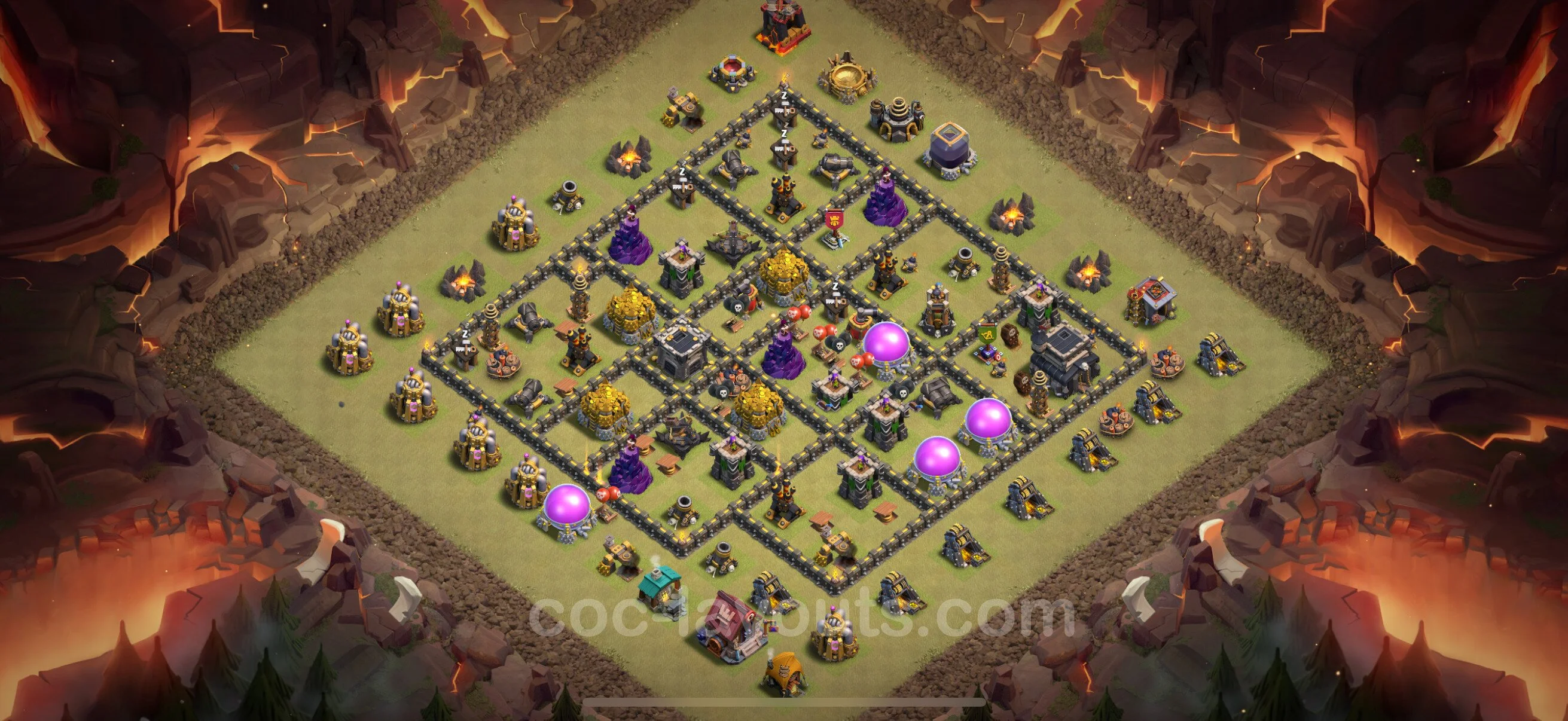 Top War Base TH9 with Link, Hybrid - Anti 3 Stars CWL Plan - Clash of Clans - (#111) — War BH9
