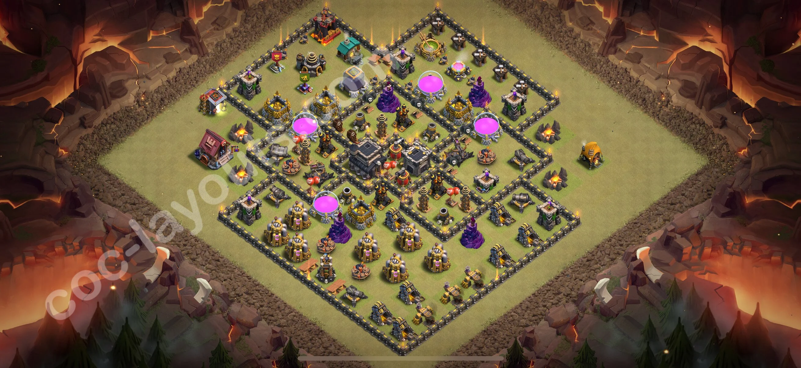 Top War Base TH9 with Link, Hybrid - Anti 3 Stars CWL Plan 2026 - Clash of Clans - (#120) — Krieg BH9