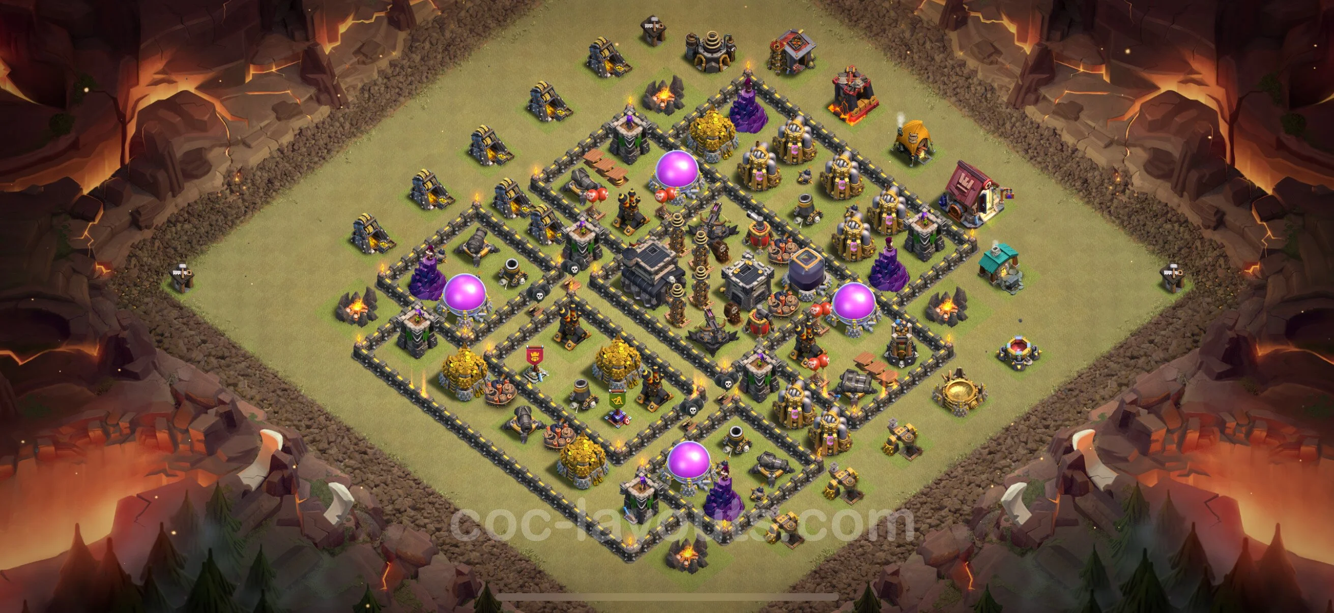 Top War Base TH9 with Link, Anti Everything, Hybrid - CWL Defence Plan - Clash of Clans - (#122) — Guerre BH9