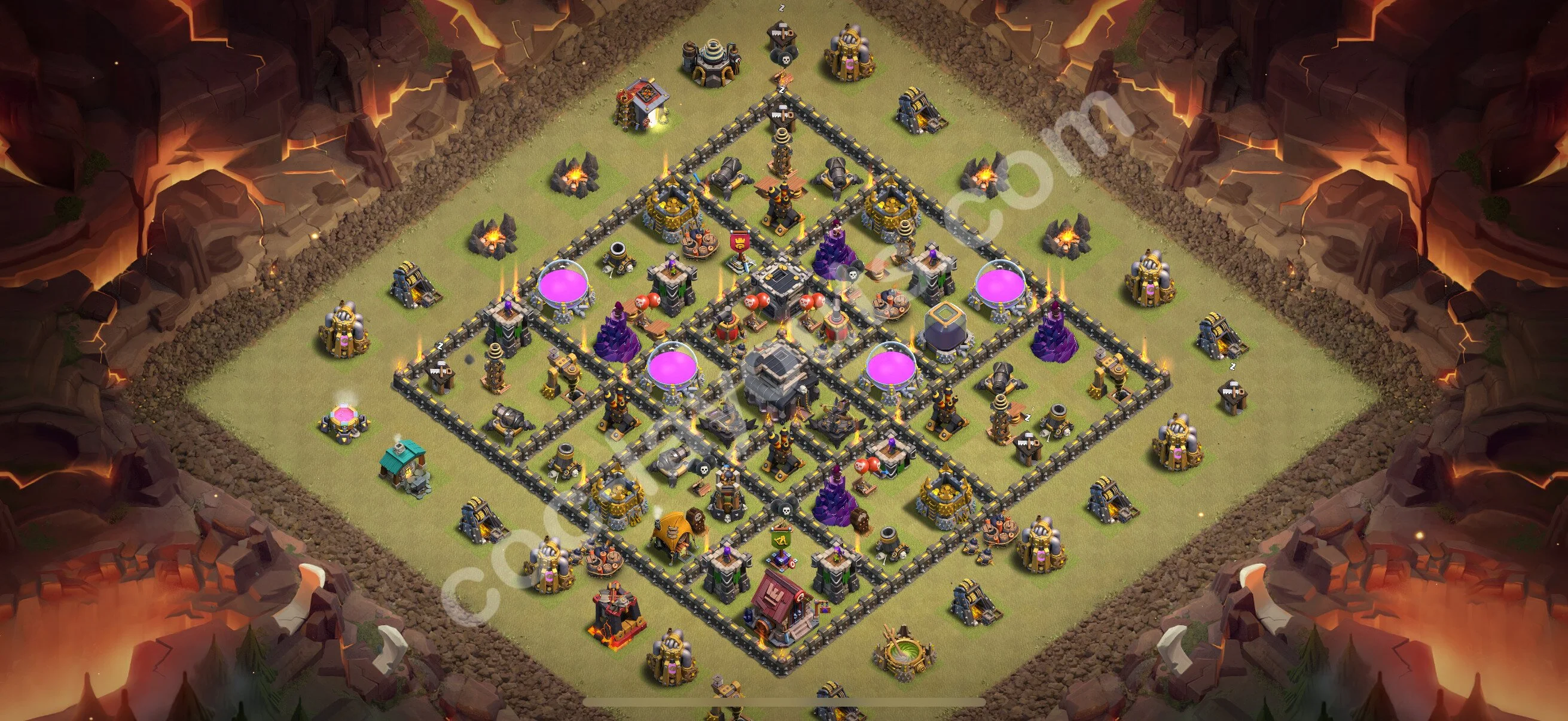 Top War Base TH9 with Link, Hybrid - Anti 2 Stars CWL Plan 2026 - Clash of Clans - (#127) — Guerre BH9