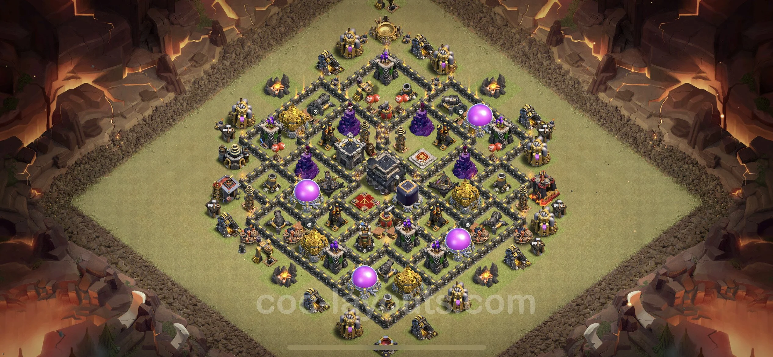 Top War Base TH9 with Link, Anti 3 Stars, Hybrid - CWL Defence Plan - Clash of Clans - (#28) — Oorlog BH9