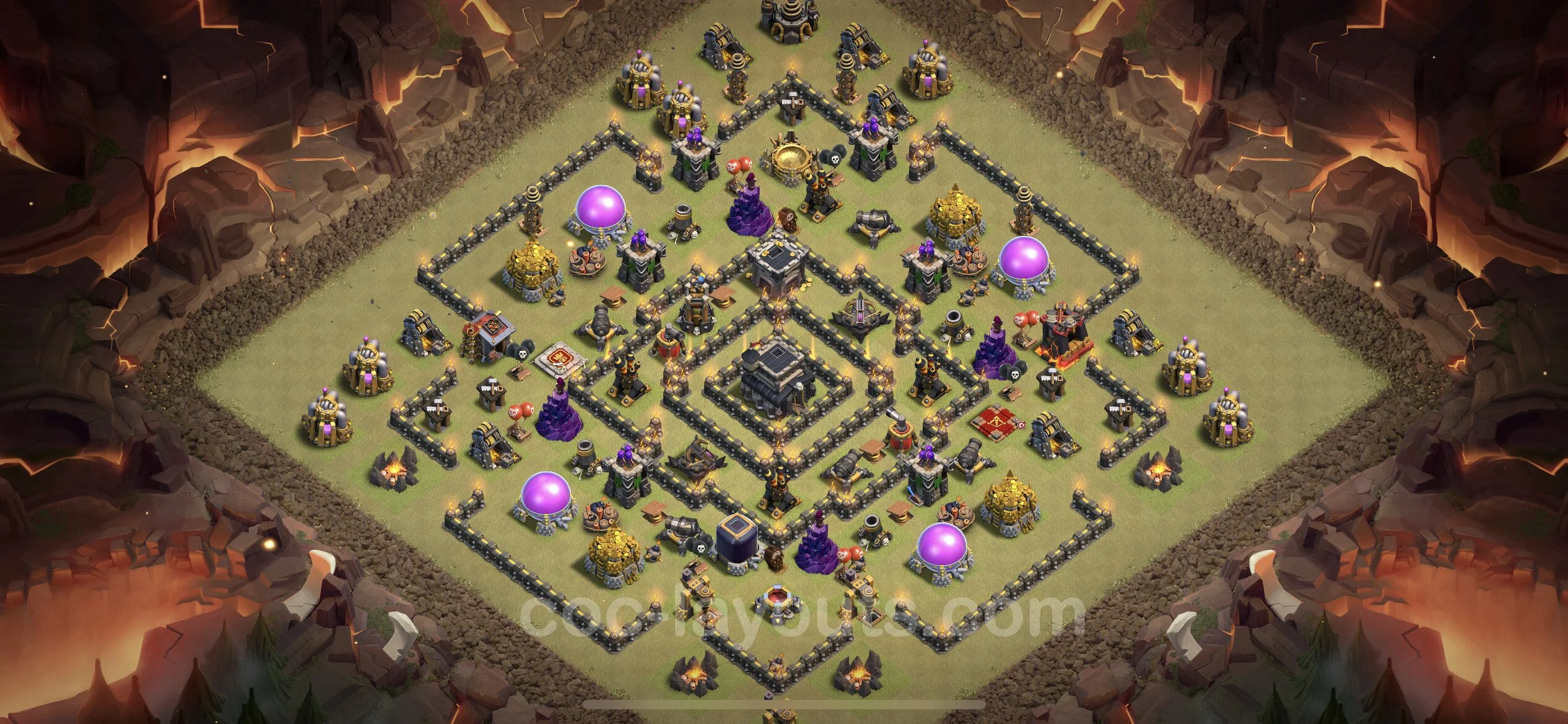 Top War Base TH9 with Link, Hybrid - Anti 3 Stars CWL Plan - Clash of Clans - (#29) — वॉर BH9