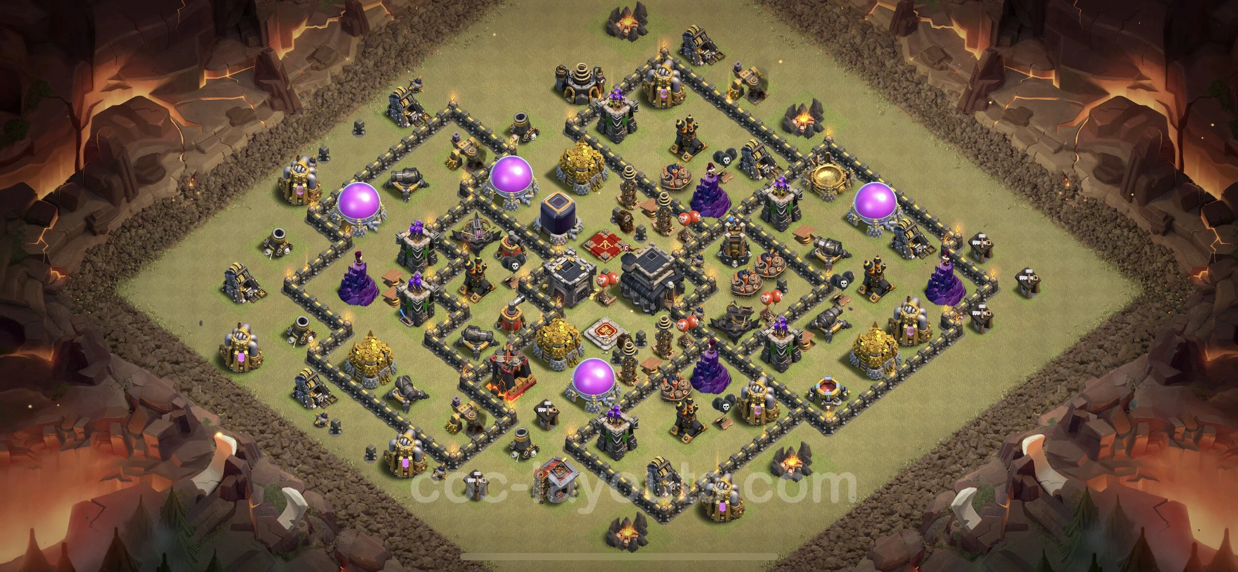 Top War Base TH9 with Link, Hybrid - Anti 3 Stars CWL Plan - Clash of Clans - (#32) — Savaş BH9
