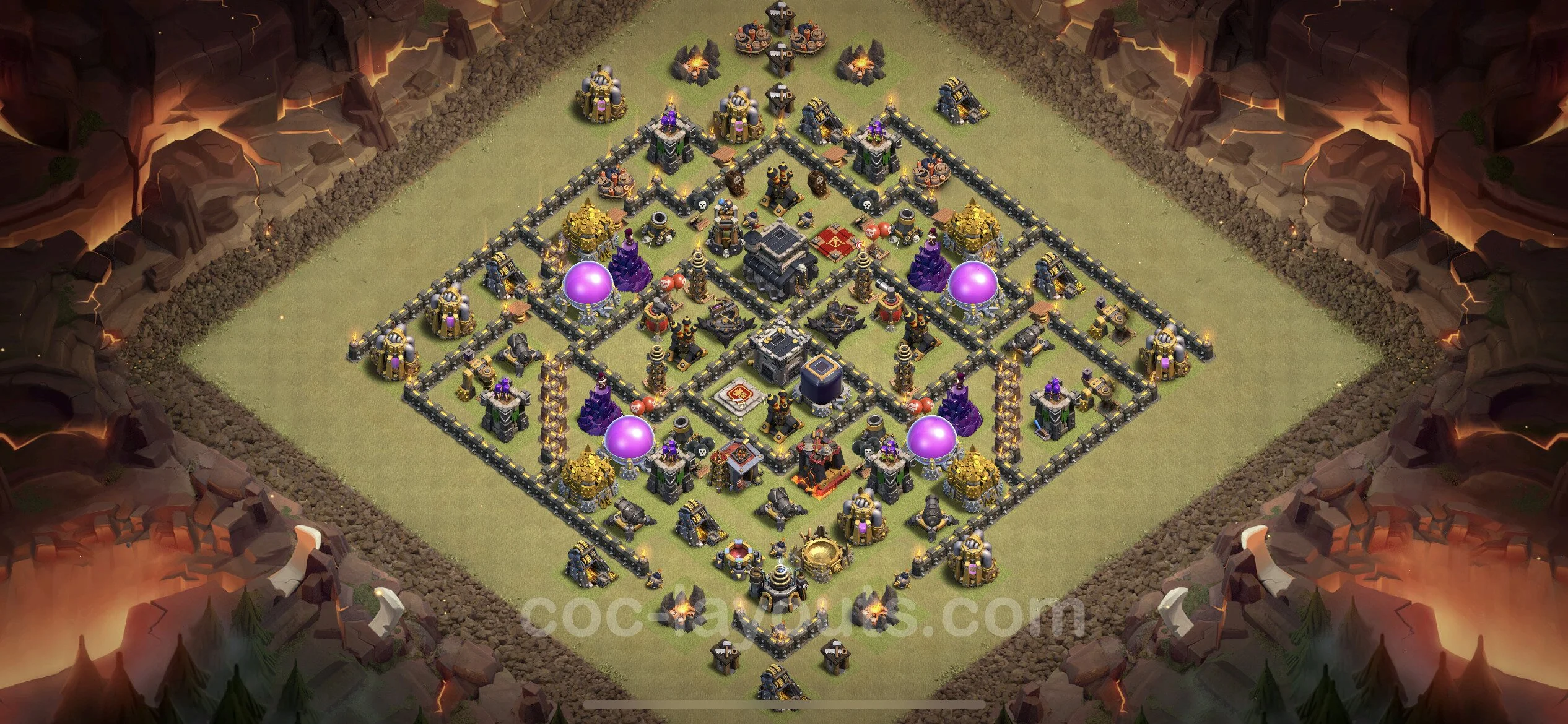 Top War Base TH9 with Link, Anti Everything, Hybrid - CWL Defence Plan - Clash of Clans - (#34) — Savaş BH9