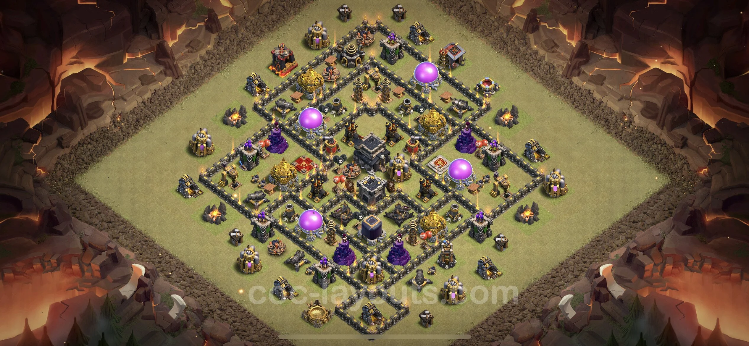 Top War Base TH9 with Link, Anti Everything, Hybrid - CWL Defence Plan - Clash of Clans - (#35) — War BH9