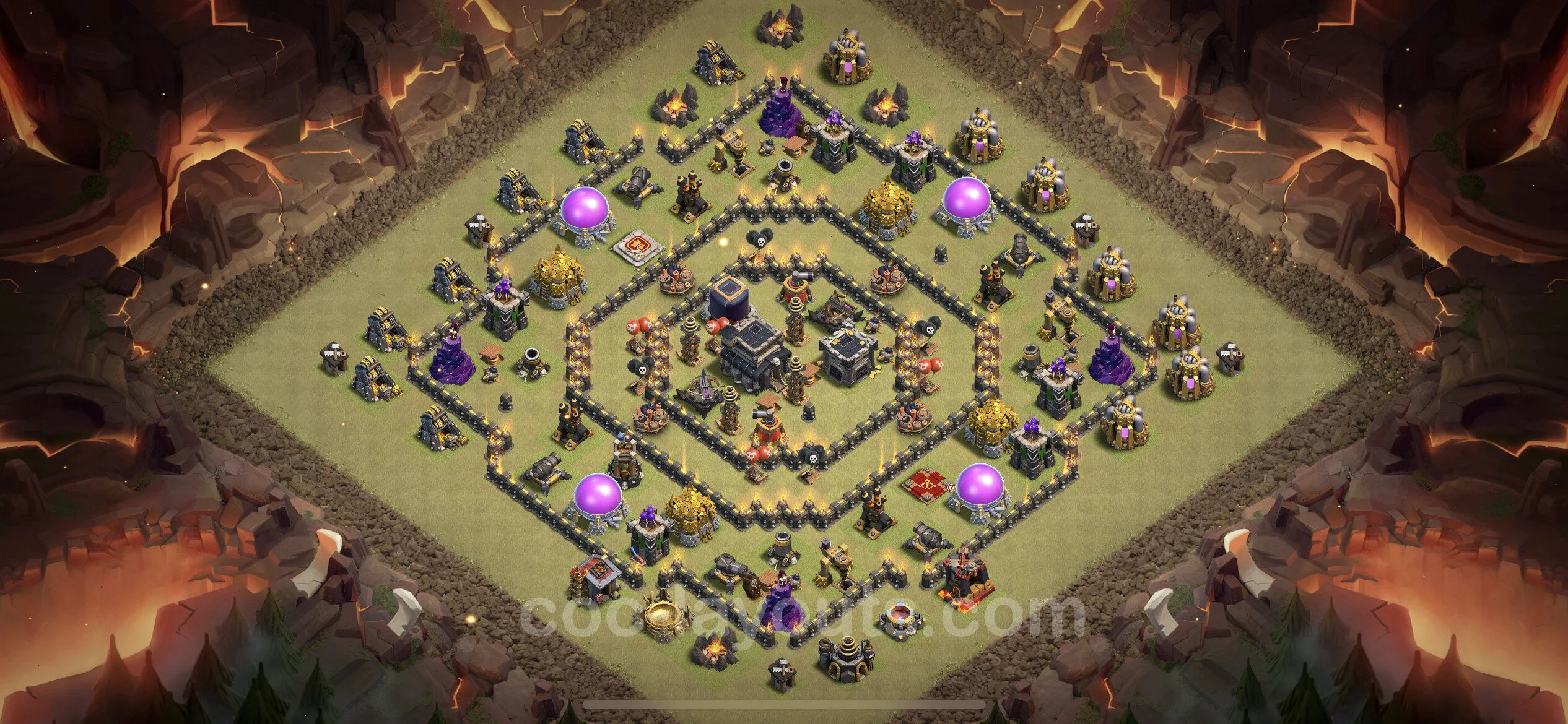 Top War Base TH9 with Link, Hybrid - Anti 3 Stars CWL Plan - Clash of Clans - (#36) — Война BH9