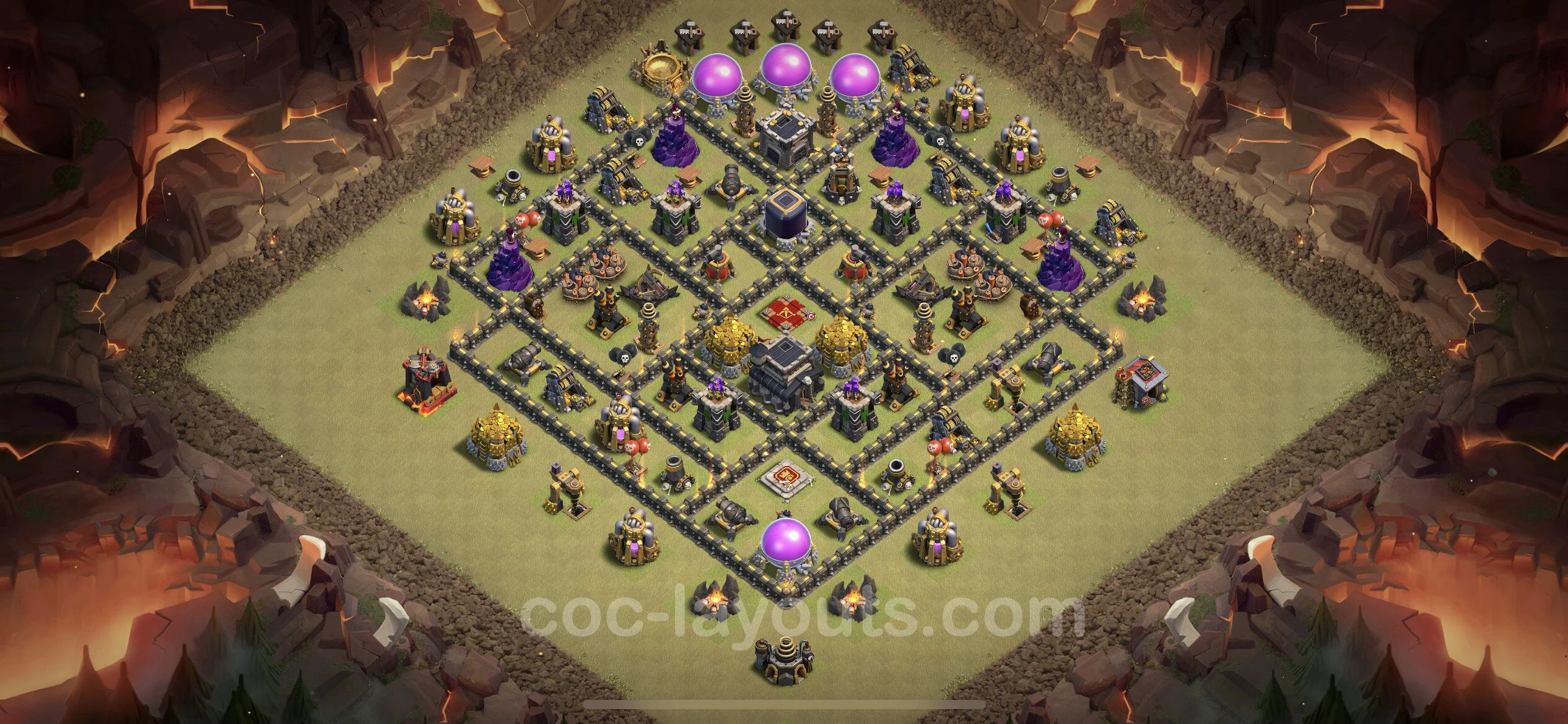 Top War Base TH9 with Link, Anti Everything - Max Levels CWL Plan - Clash of Clans - (#38) — War BH9