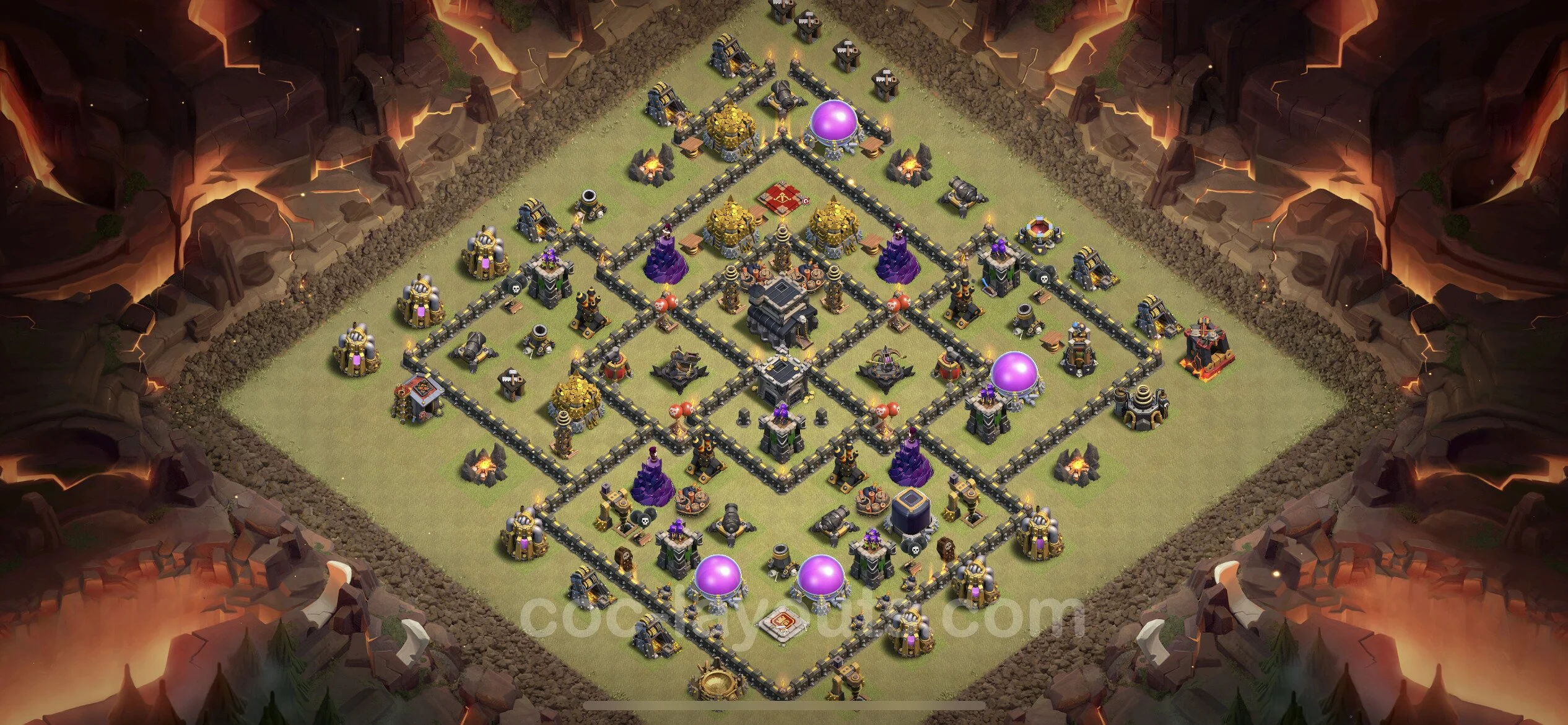 Top War Base TH9 with Link, Anti 3 Stars, Hybrid - CWL Defence Plan - Clash of Clans - (#39) — Oorlog BH9