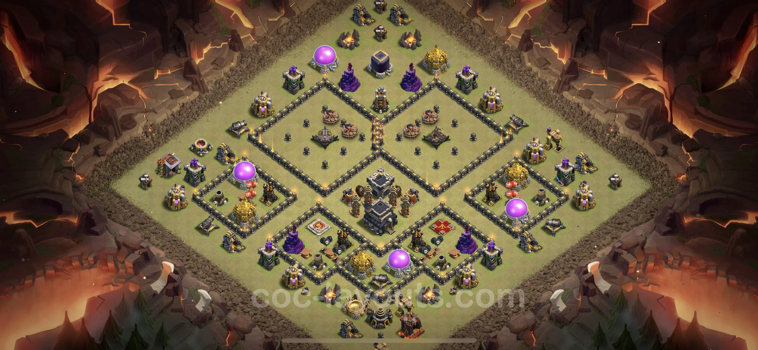 Top War Base TH9 with Link, Anti Everything - Anti 3 Stars CWL Plan - Clash of Clans - (#4)