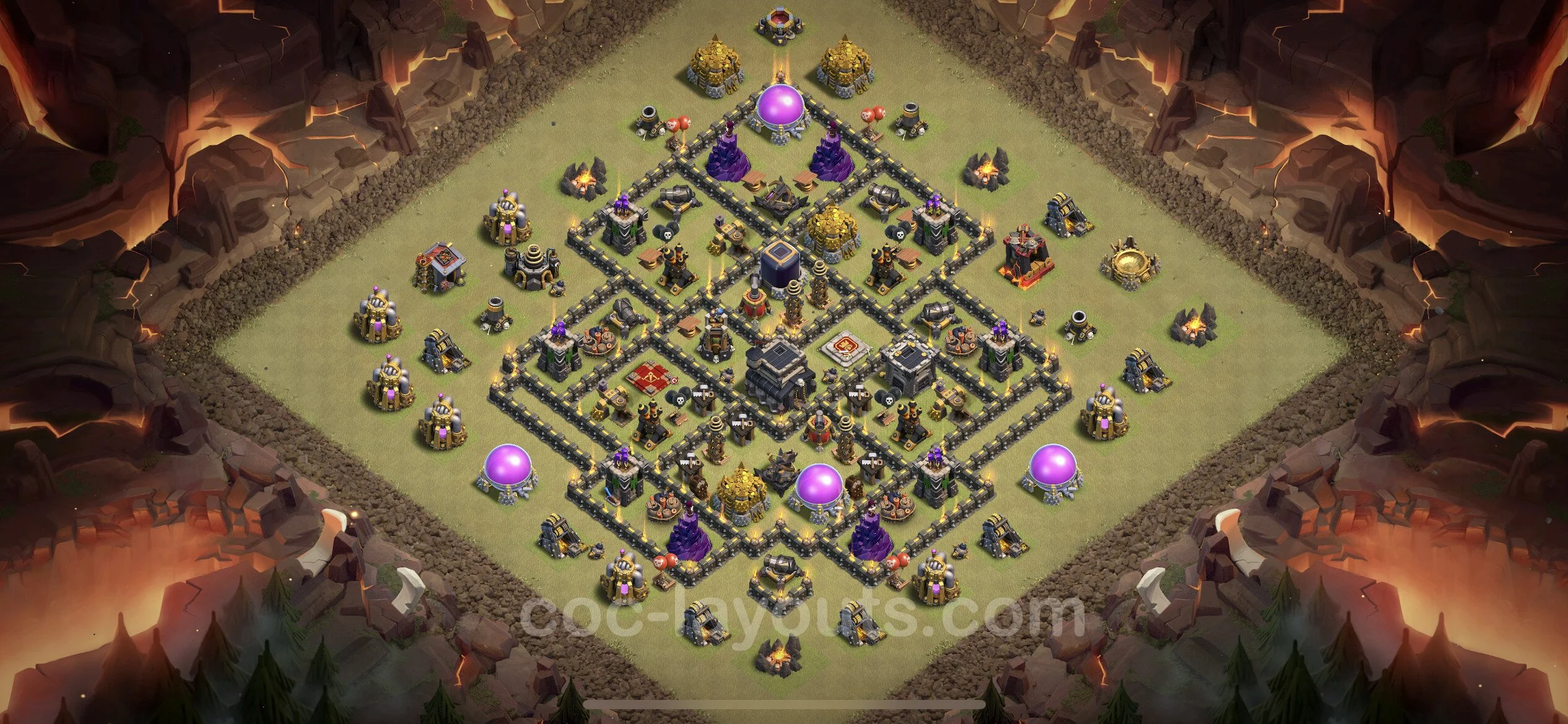 Top War Base TH9 with Link, Anti Everything - CWL Defence Plan - Clash of Clans - (#40) — Guerre BH9
