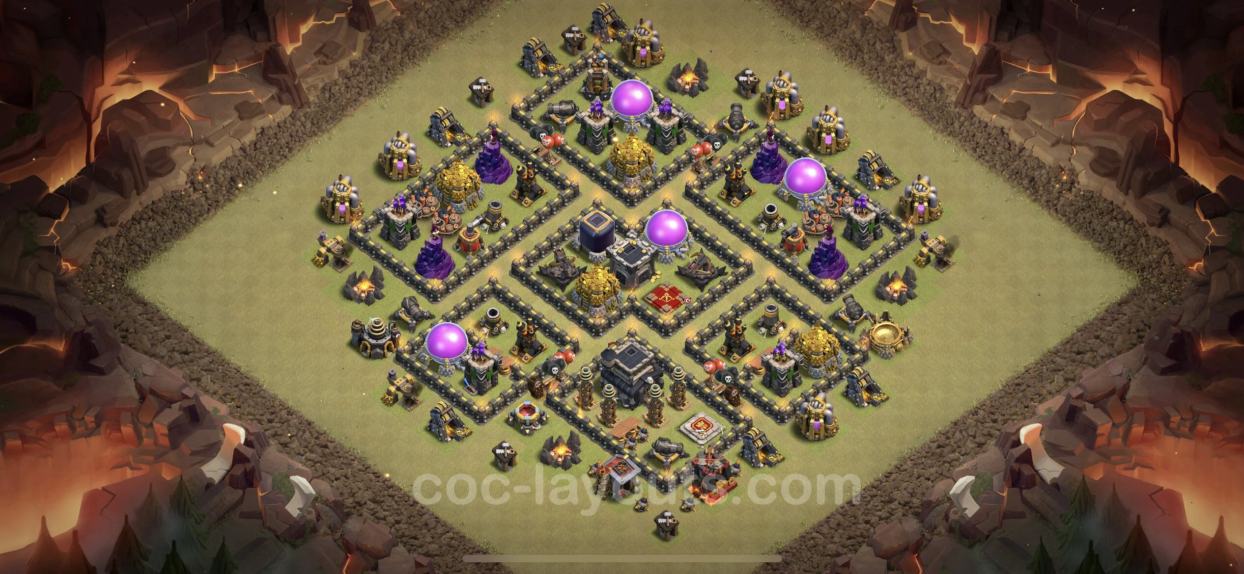 Top War Base TH9 with Link, Anti Air / Dragon, Hybrid - CWL Defence Plan - Clash of Clans - (#42) — Wojna BH9