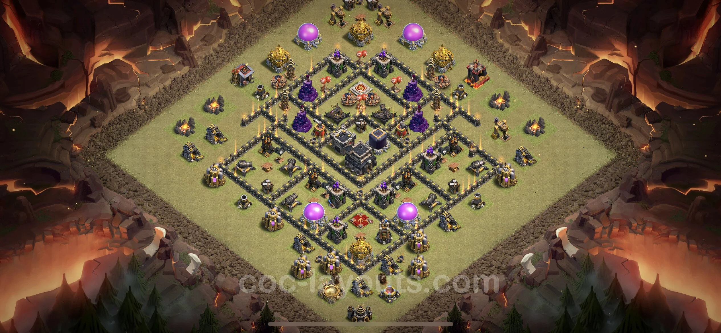 Top War Base TH9 with Link, Anti Everything - CWL Defence Plan - Clash of Clans - (#43) — Guerre BH9