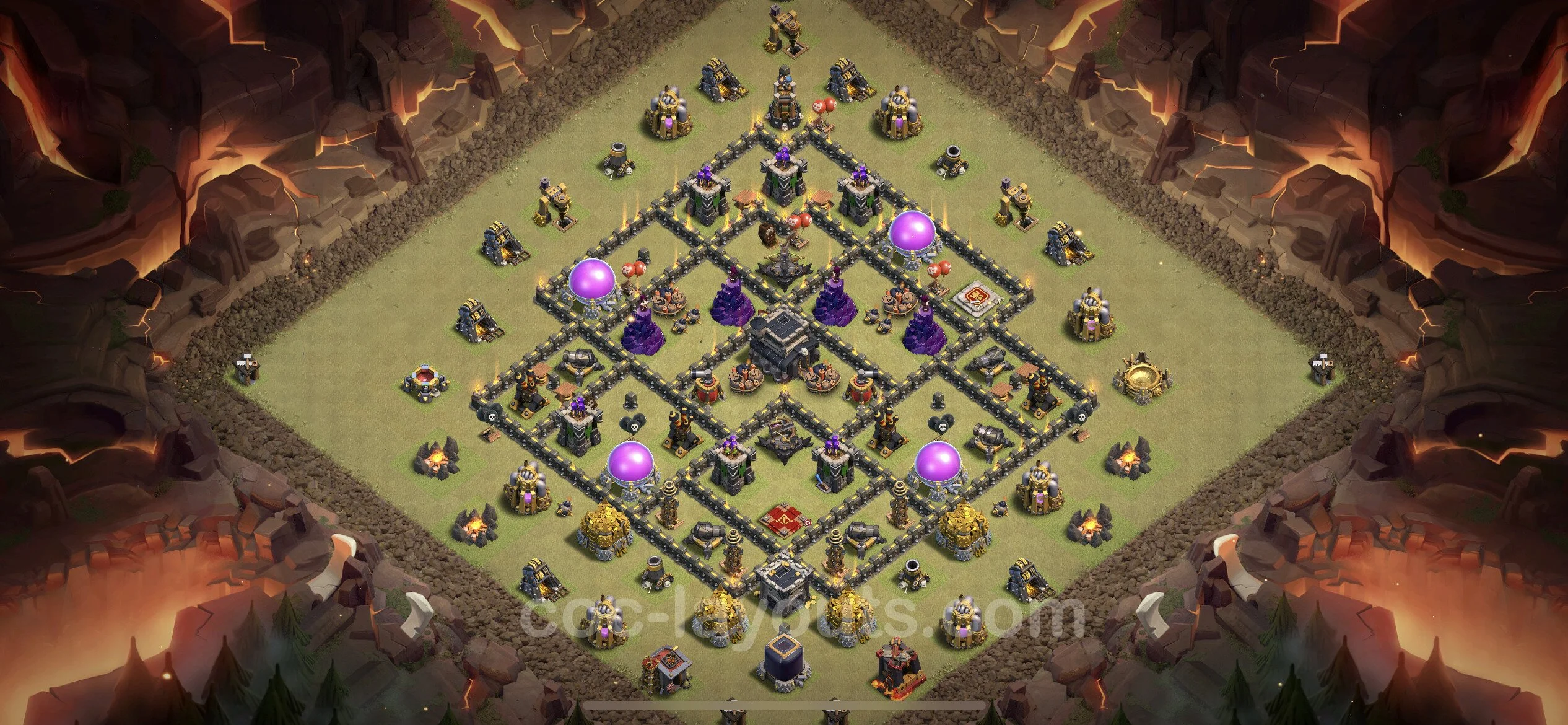 Top War Base TH9 with Link, Anti Everything - Max Levels CWL Plan - Clash of Clans - (#44) — Krieg BH9