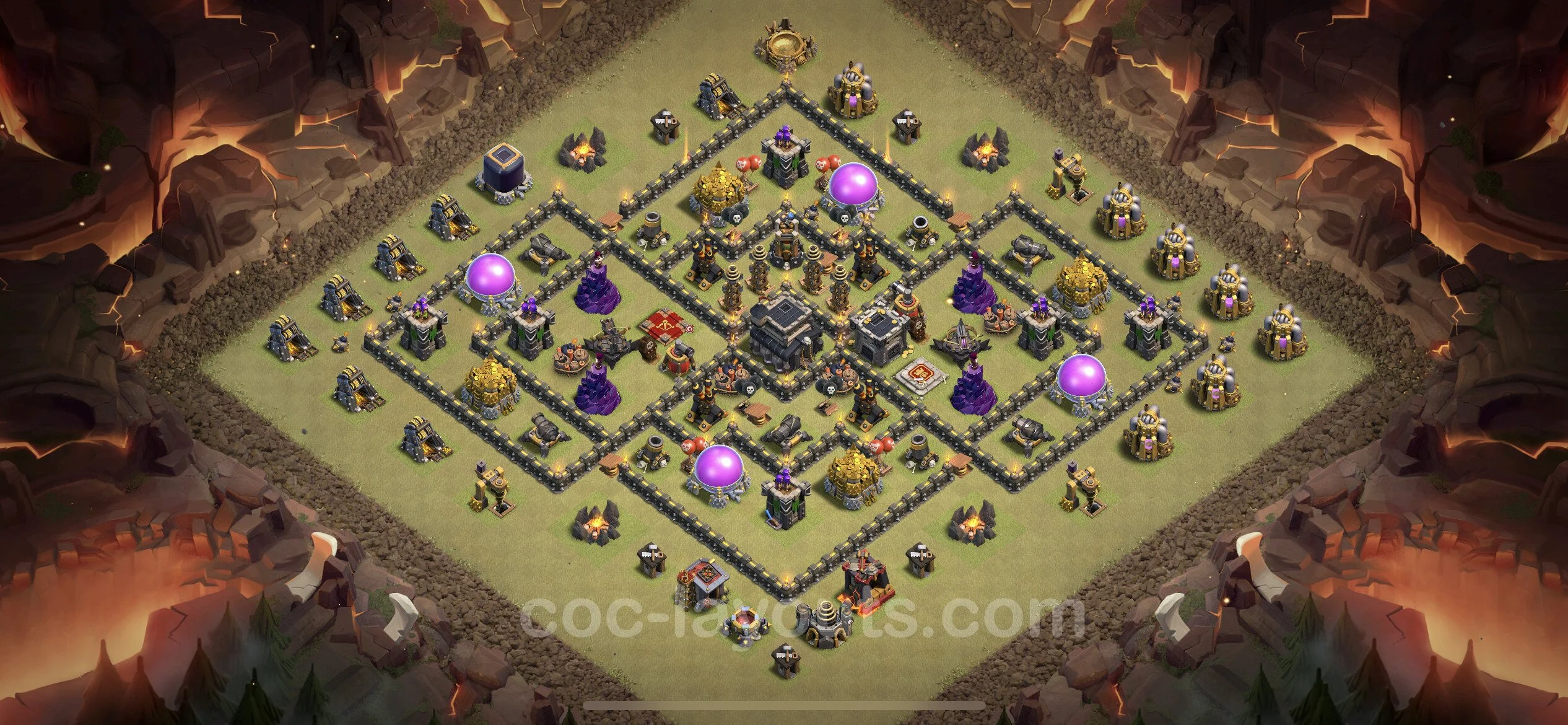 Top War Base TH9 with Link, Anti Air / Dragon - Anti 2 Stars CWL Plan - Clash of Clans - (#45) — Война BH9