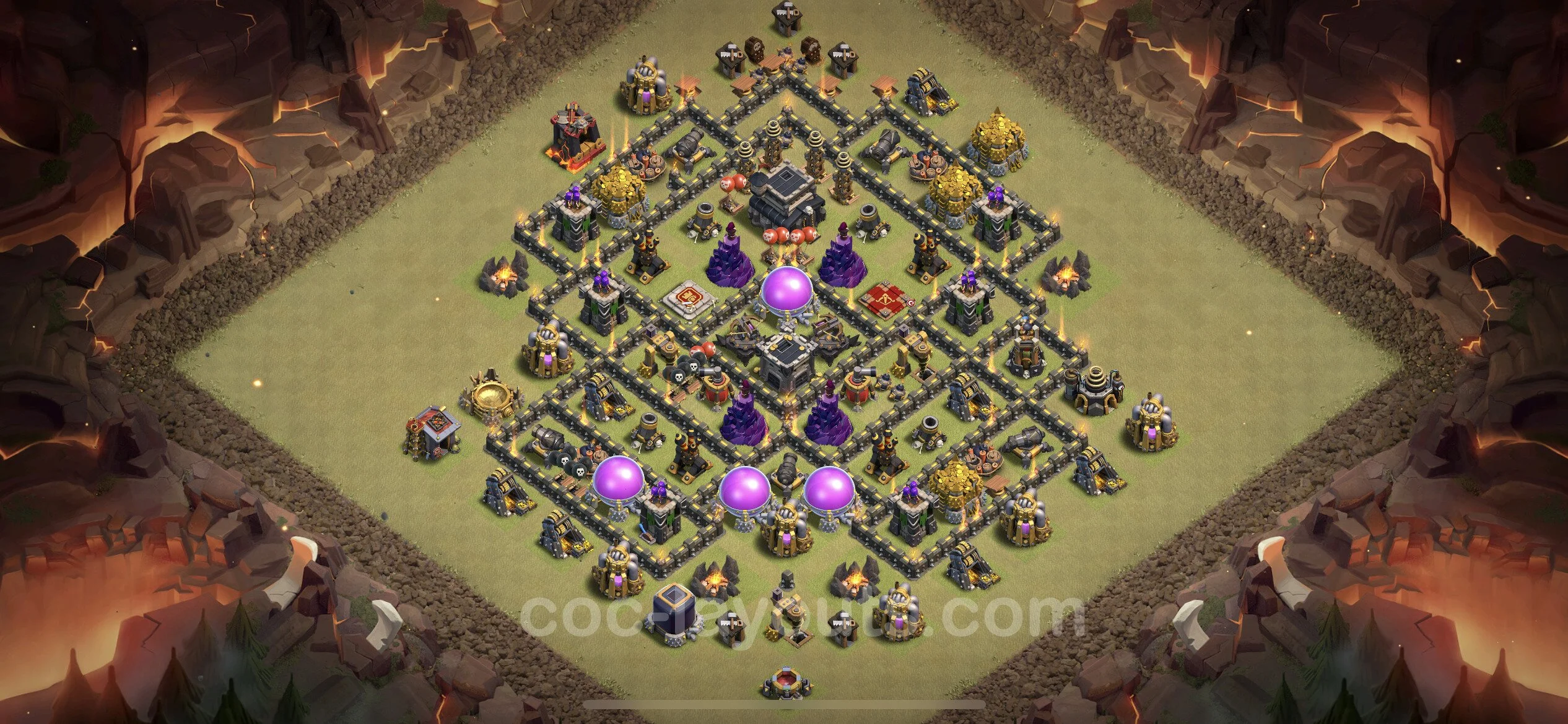 Top War Base TH9 with Link, Anti Everything - CWL Defence Plan - Clash of Clans - (#5)