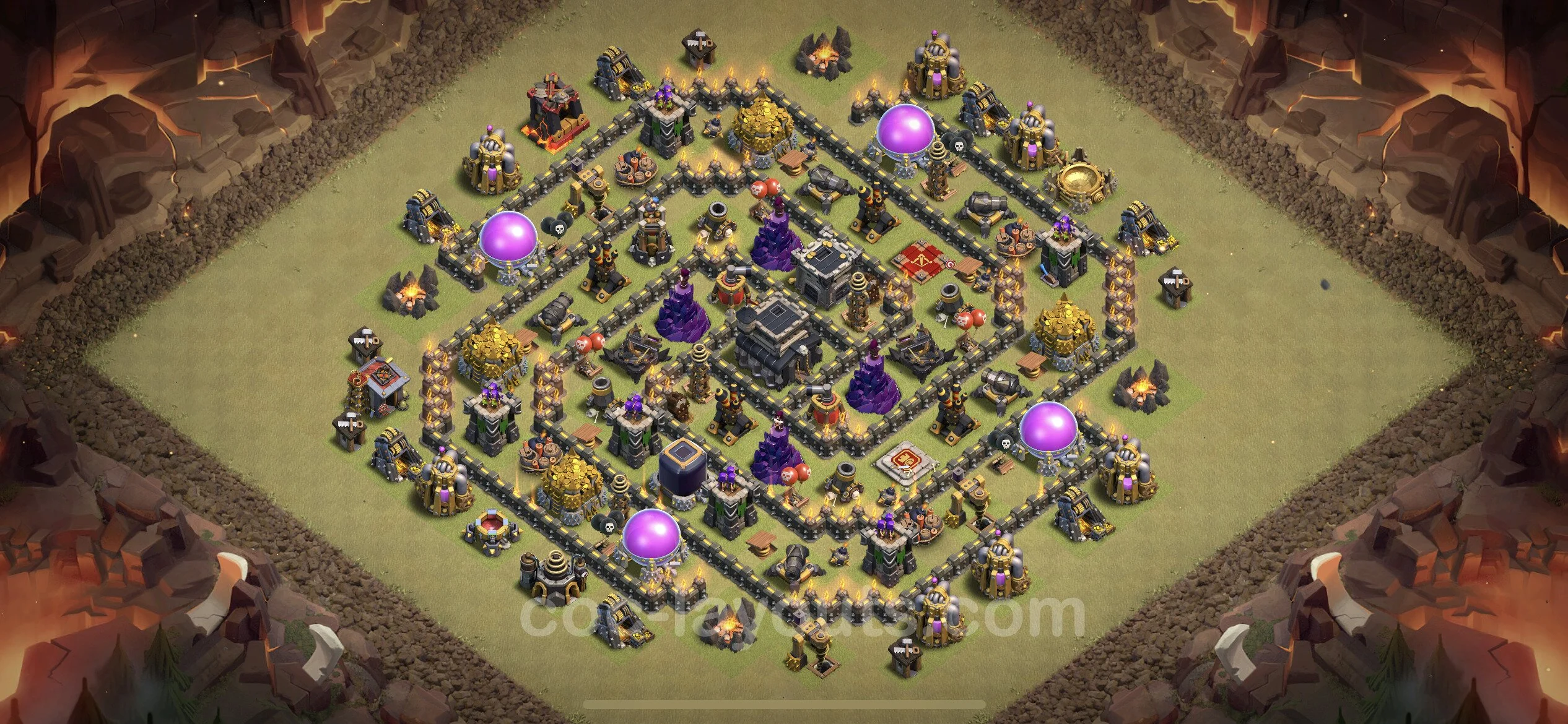 Top War Base TH9 with Link, Anti Air / Dragon, Hybrid - CWL Defence Plan - Clash of Clans - (#50) — Wojna BH9