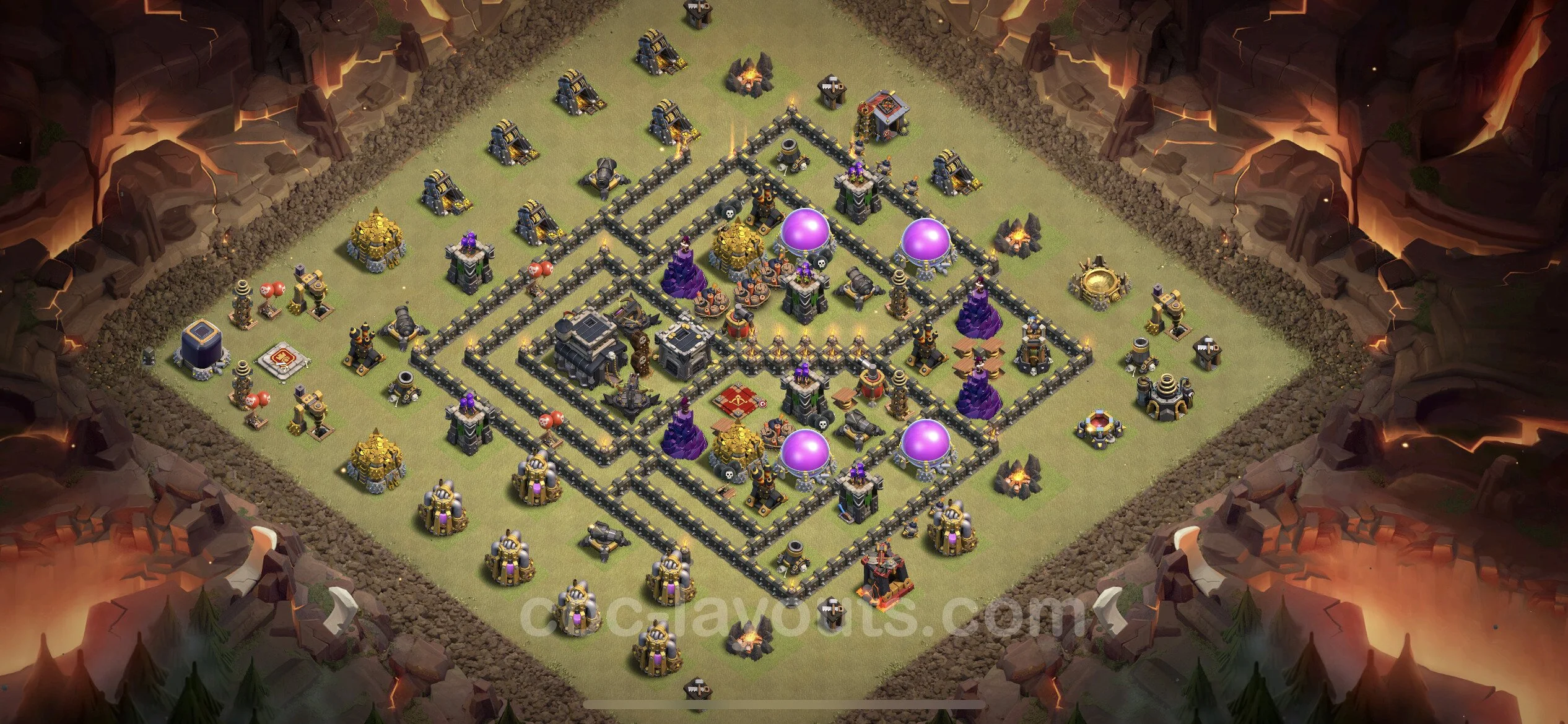 Top War Base TH9 with Link, Hybrid - Anti 3 Stars CWL Plan - Clash of Clans - (#59) — War BH9