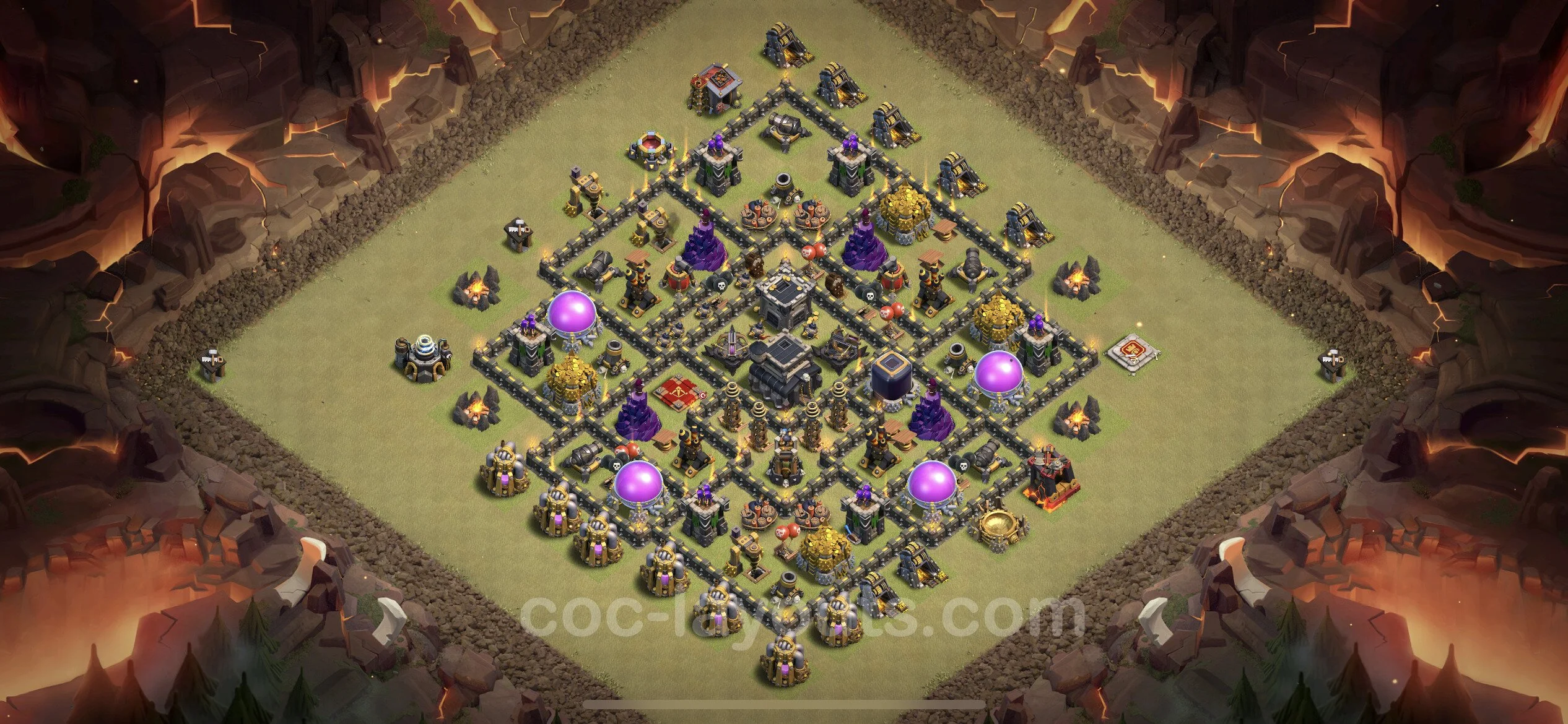 Top War Base TH9 with Link, Hybrid - Anti 3 Stars CWL Plan - Clash of Clans - (#6)