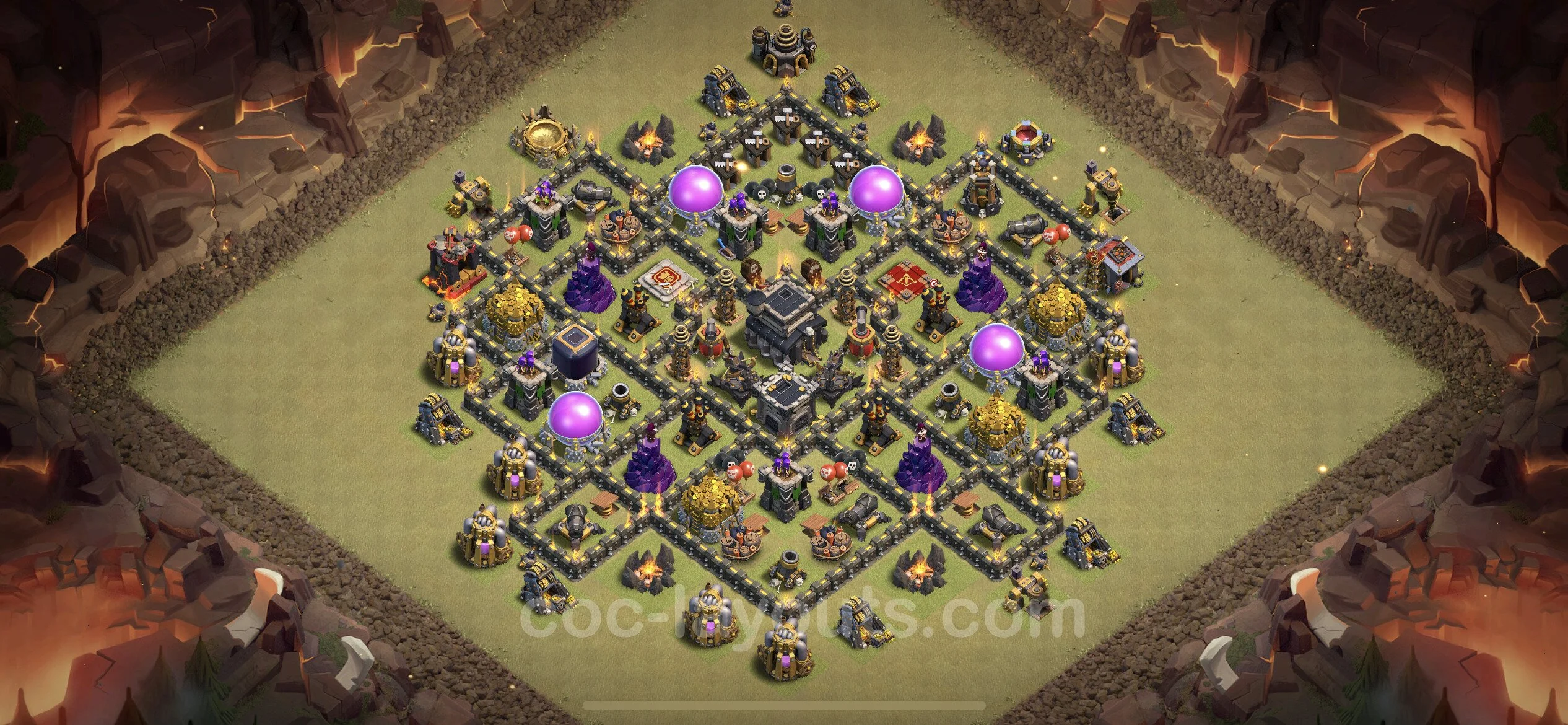 Top War Base TH9 with Link, Hybrid - Anti 2 Stars CWL Plan - Clash of Clans - (#60) — Oorlog BH9