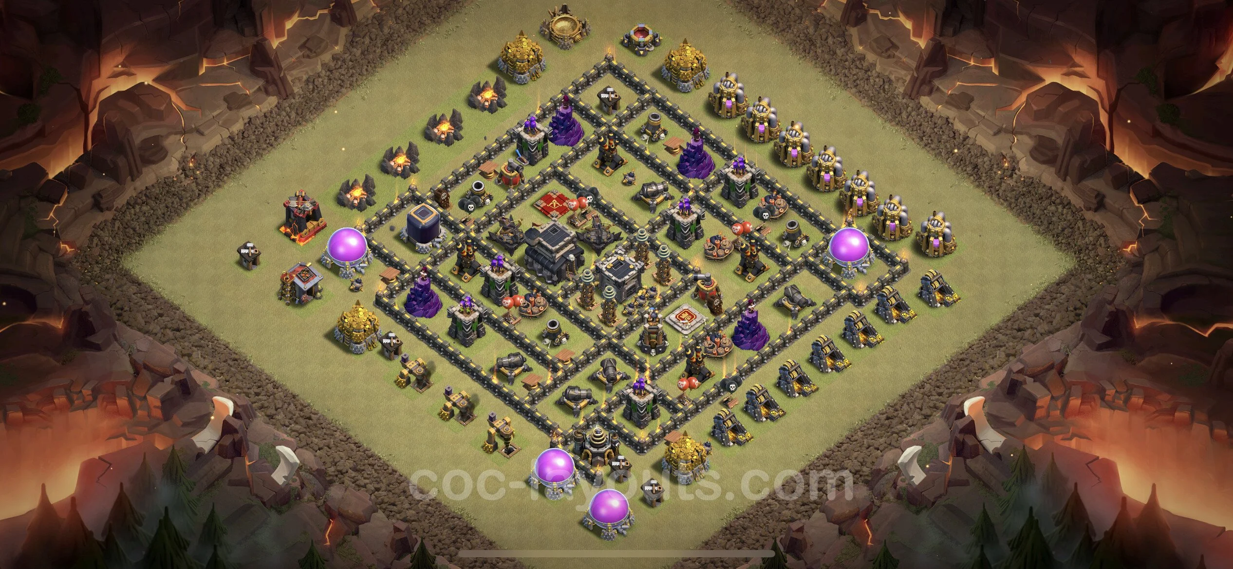 Top War Base TH9 with Link, Anti Everything - CWL Defence Plan - Clash of Clans - (#61) — Krieg BH9