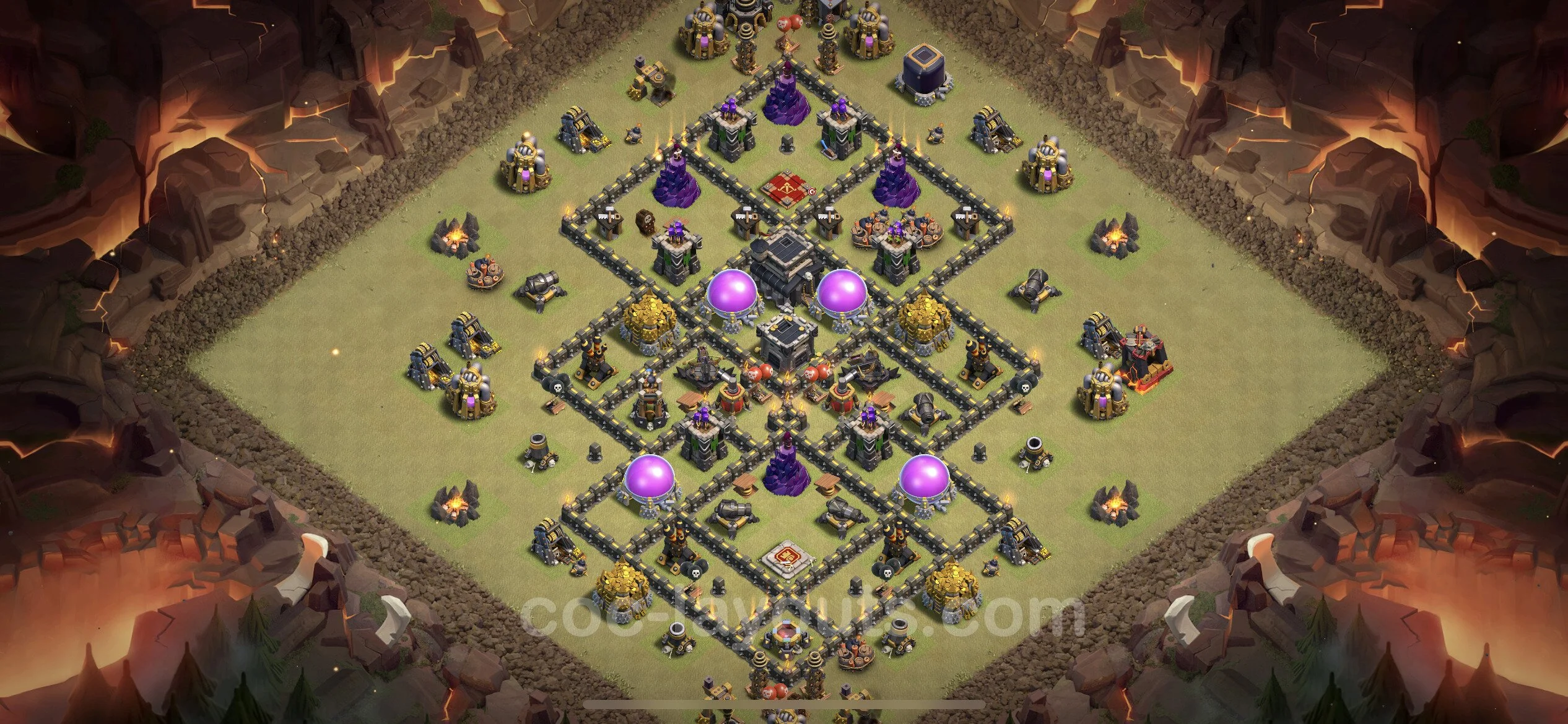 Top War Base TH9 with Link, Anti Everything - Anti 3 Stars CWL Plan - Clash of Clans - (#62) — वॉर BH9