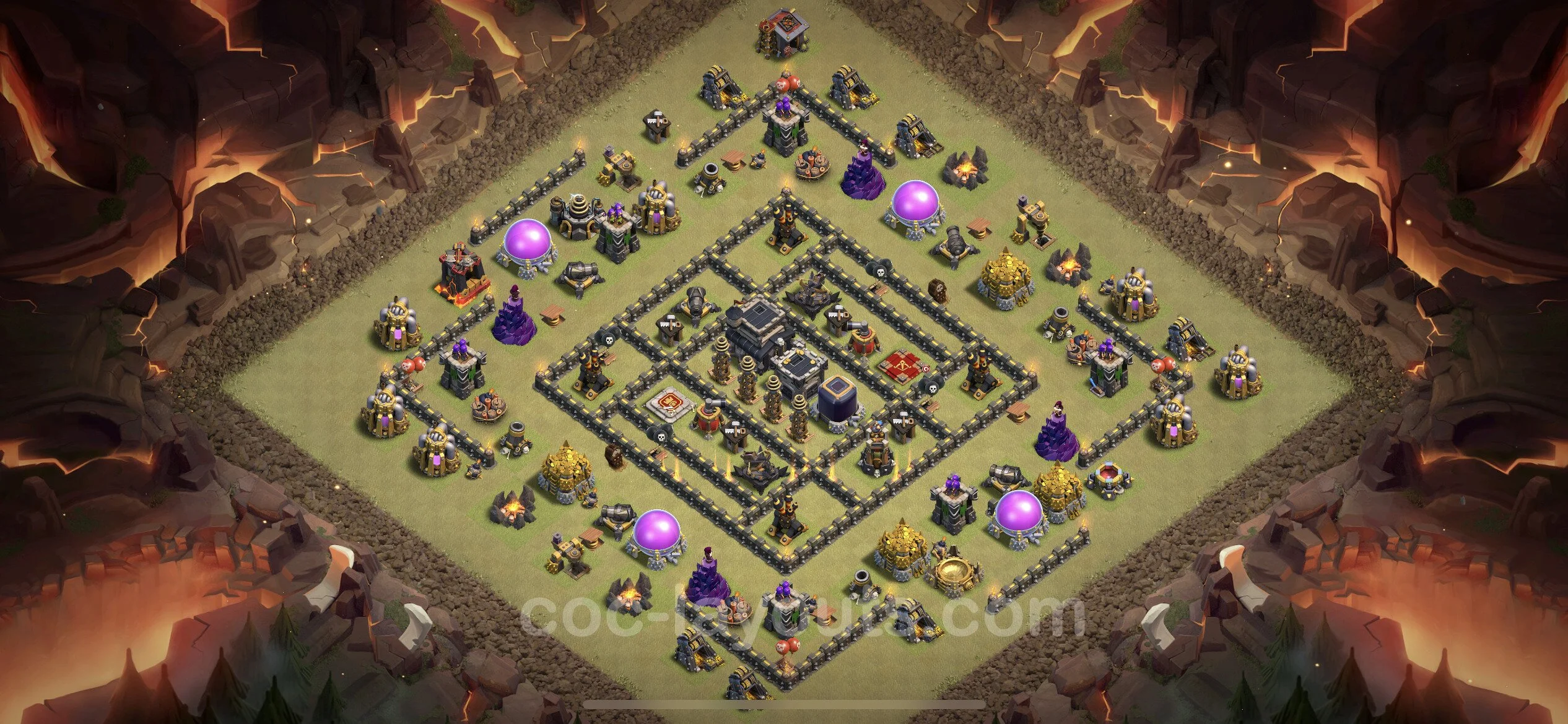 Top War Base TH9 with Link, Anti Air / Dragon - Anti 3 Stars CWL Plan - Clash of Clans - (#63) — Oorlog BH9
