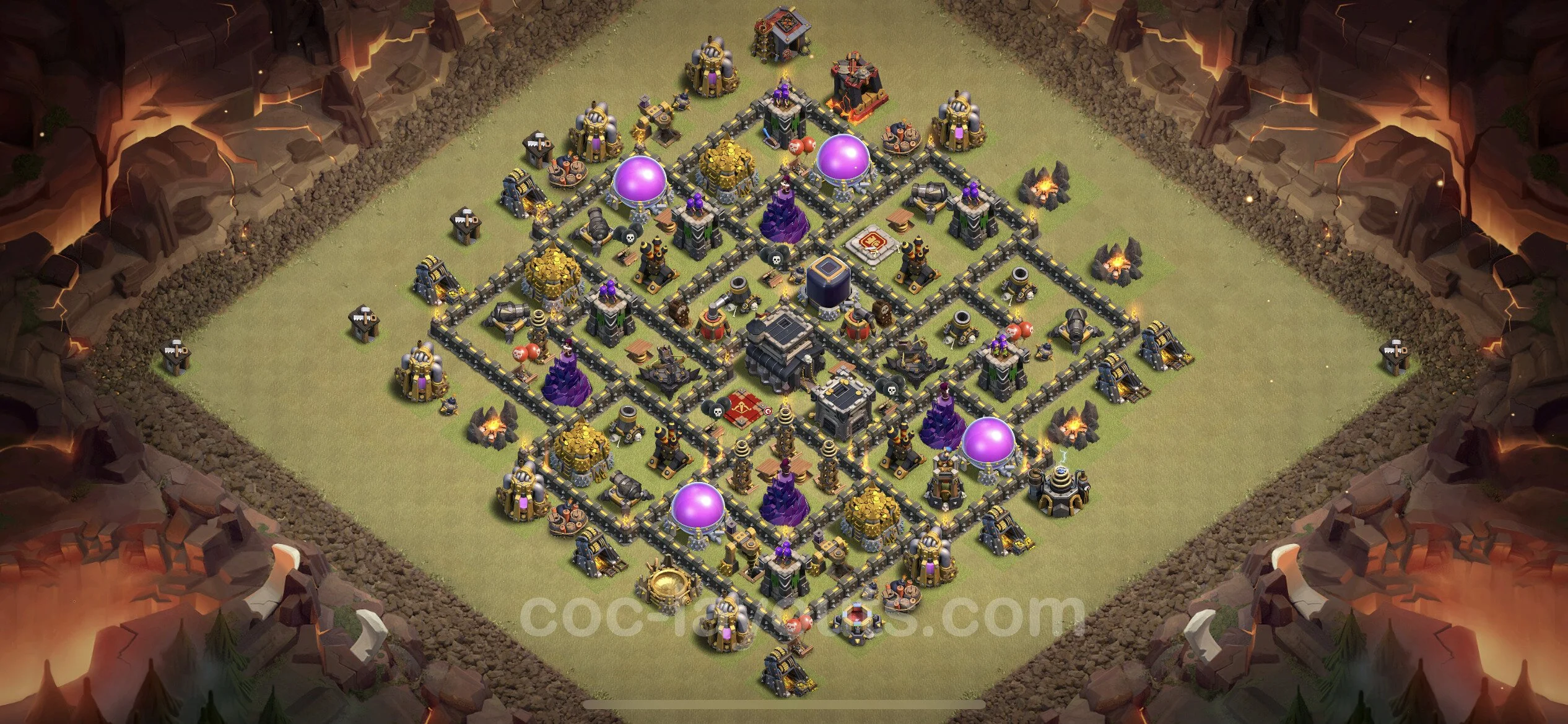 Top War Base TH9 with Link, Hybrid - Anti 2 Stars CWL Plan - Clash of Clans - (#64) — Guerre BH9
