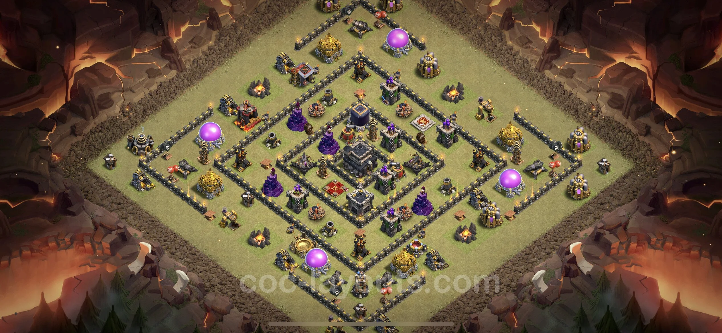 Top War Base TH9 with Link, Anti Air / Dragon - Anti 3 Stars CWL Plan - Clash of Clans - (#65) — Guerra BH9