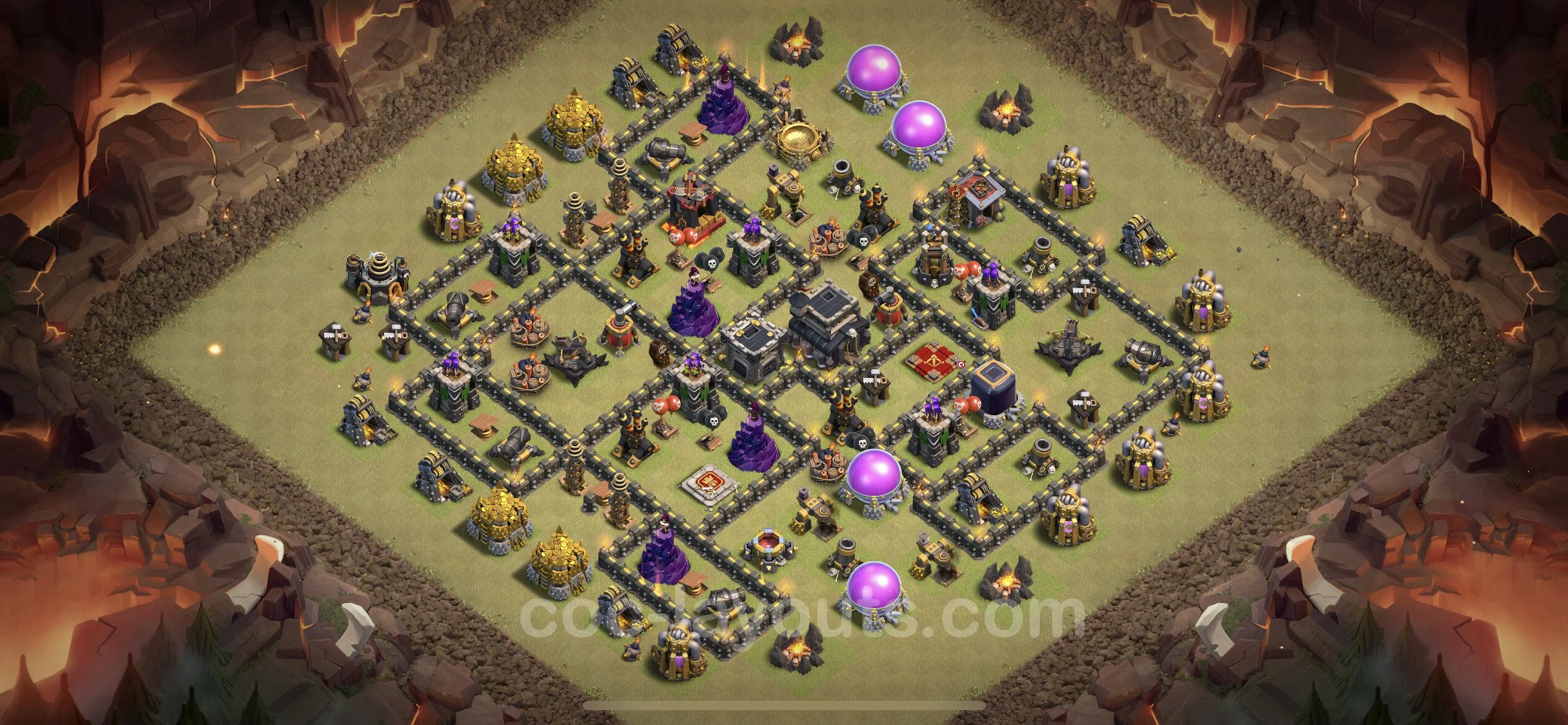 Top War Base TH9 with Link, Anti Air / Dragon - CWL Defence Plan - Clash of Clans - (#66) — Krieg BH9