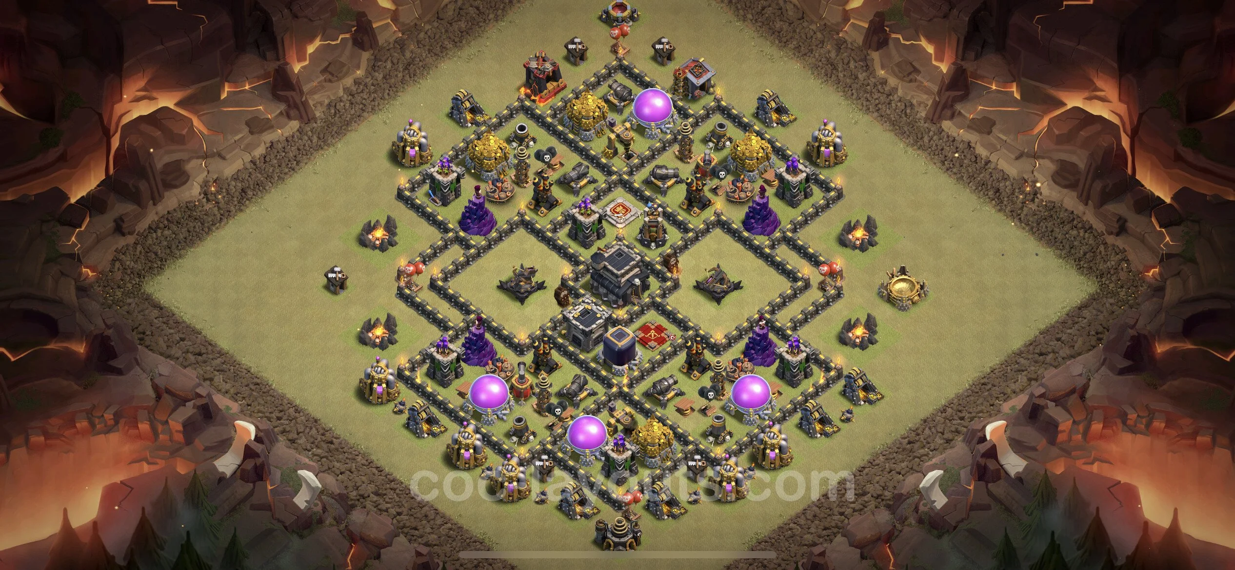 Top War Base TH9 with Link, Anti 3 Stars, Hybrid - Max Levels CWL Plan - Clash of Clans - (#7) — Krieg BH9