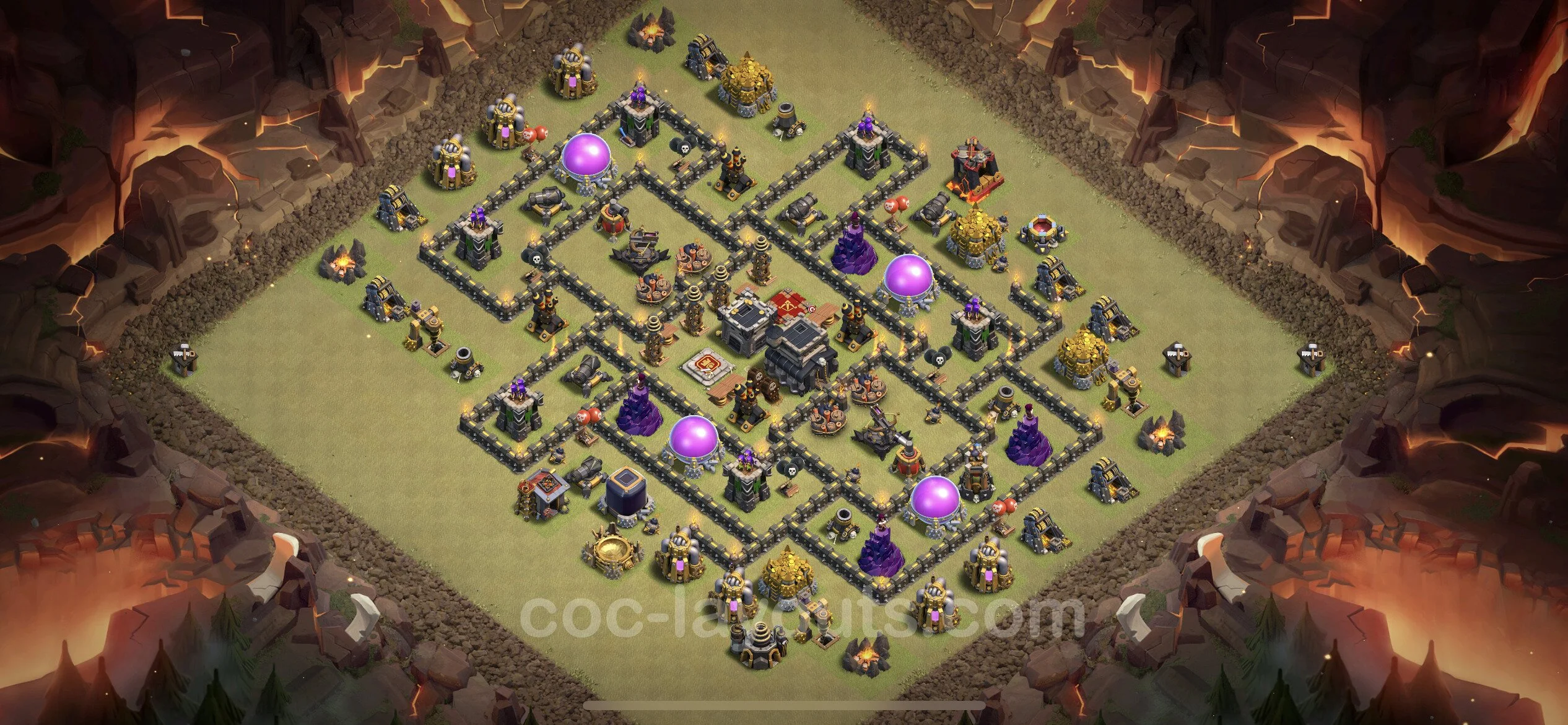 Top War Base TH9 with Link, Anti Air / Dragon - Anti 3 Stars CWL Plan - Clash of Clans - (#71) — Oorlog BH9