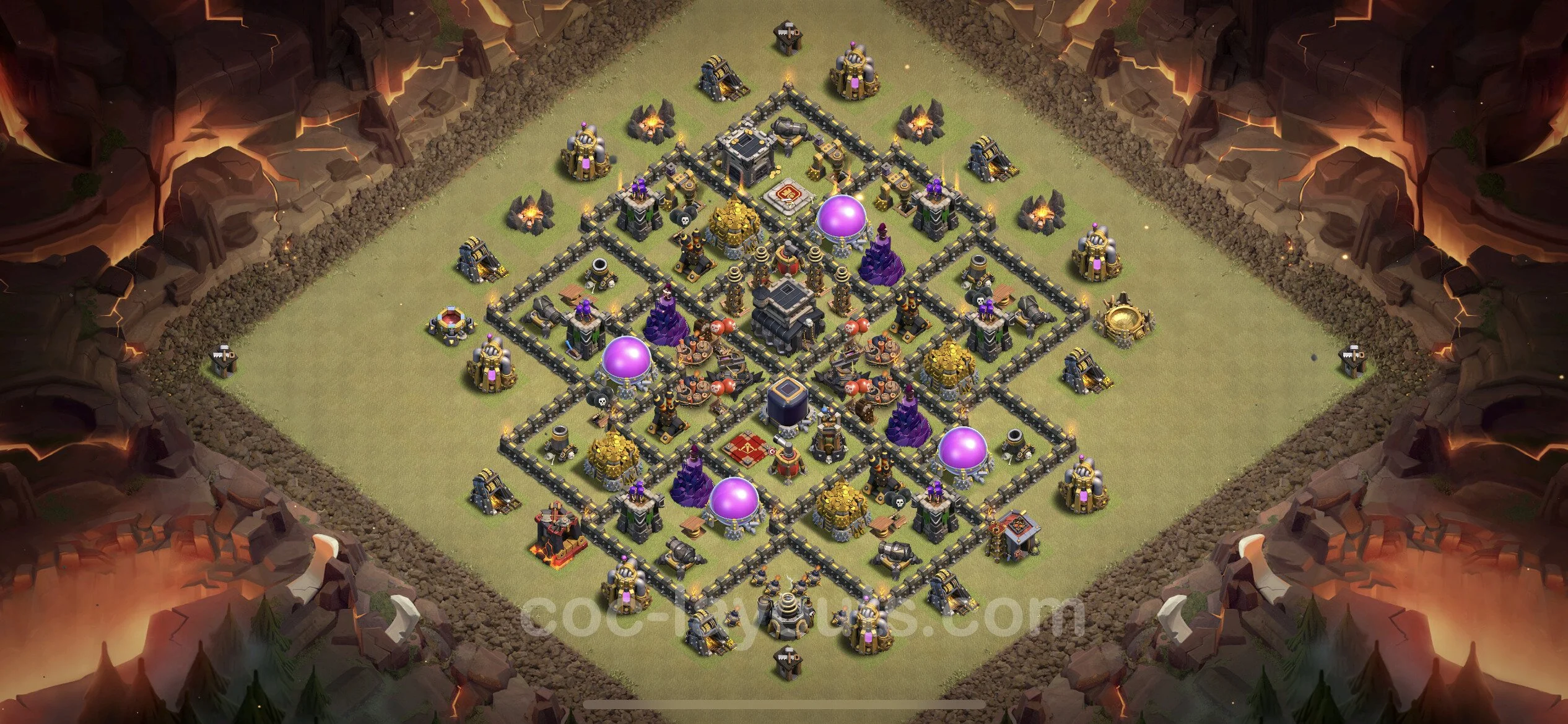 Top War Base TH9 with Link, Hybrid - Anti 3 Stars CWL Plan - Clash of Clans - (#76) — War BH9