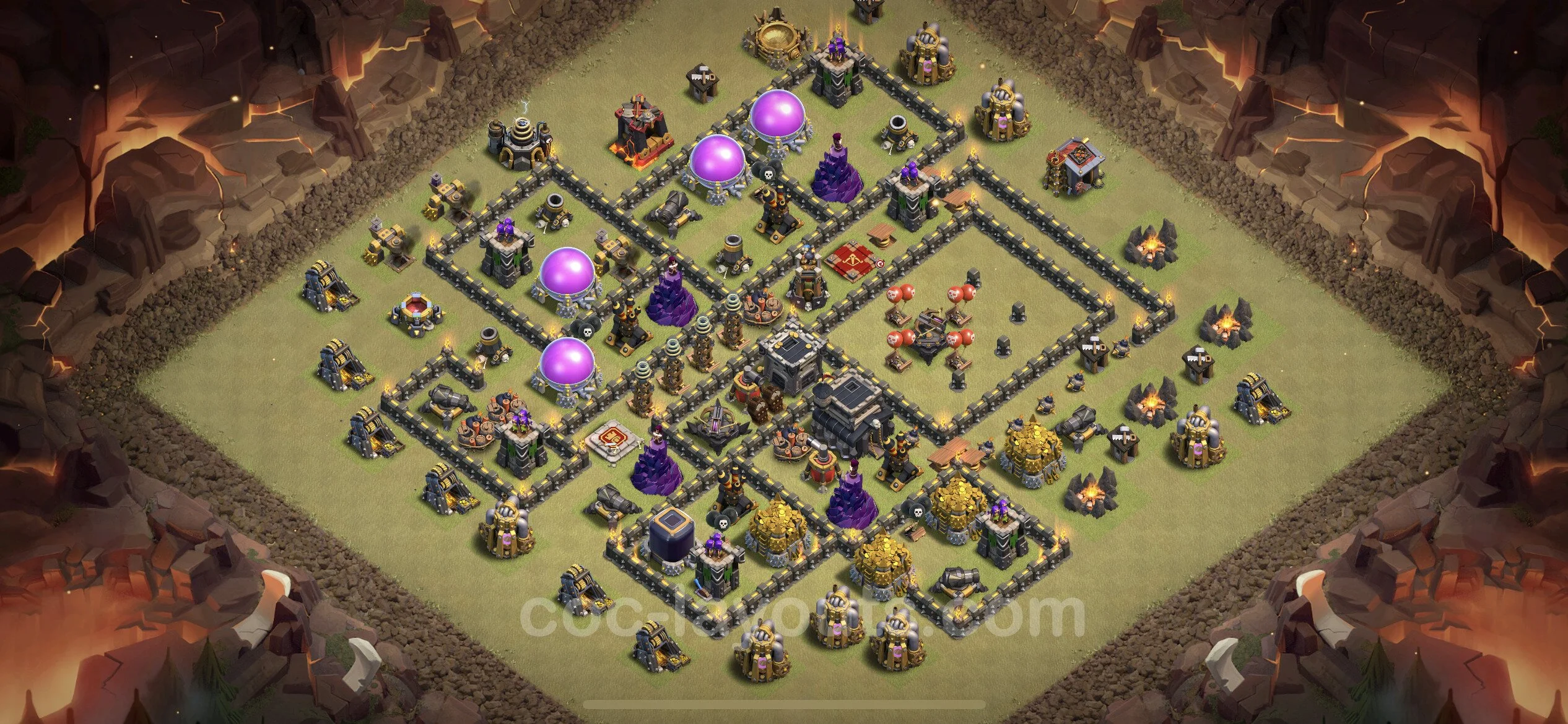 Top War Base TH9 with Link, Anti Air / Dragon - Max Levels CWL Plan - Clash of Clans - (#85) — War BH9