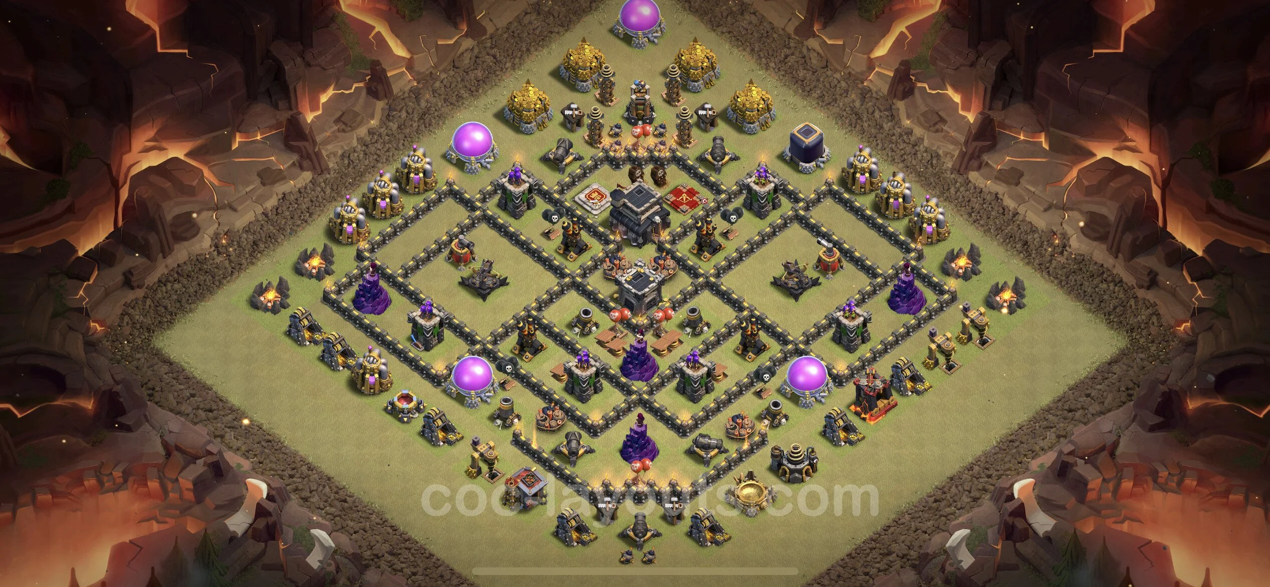 Top War Base TH9 with Link, Anti Everything - CWL Defence Plan - Clash of Clans - (#86) — Krieg BH9