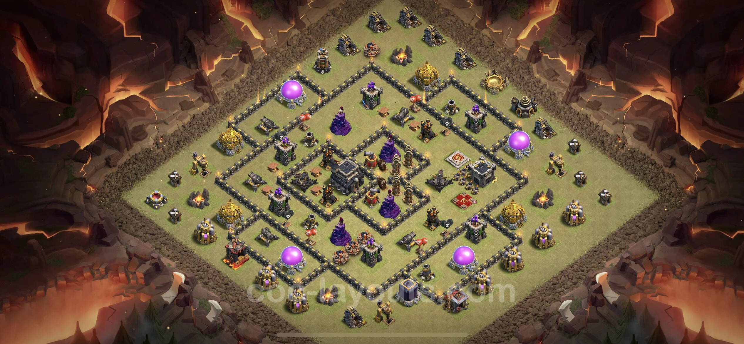 Top War Base TH9 with Link - Anti 3 Stars CWL Plan - Clash of Clans - (#87) — War BH9