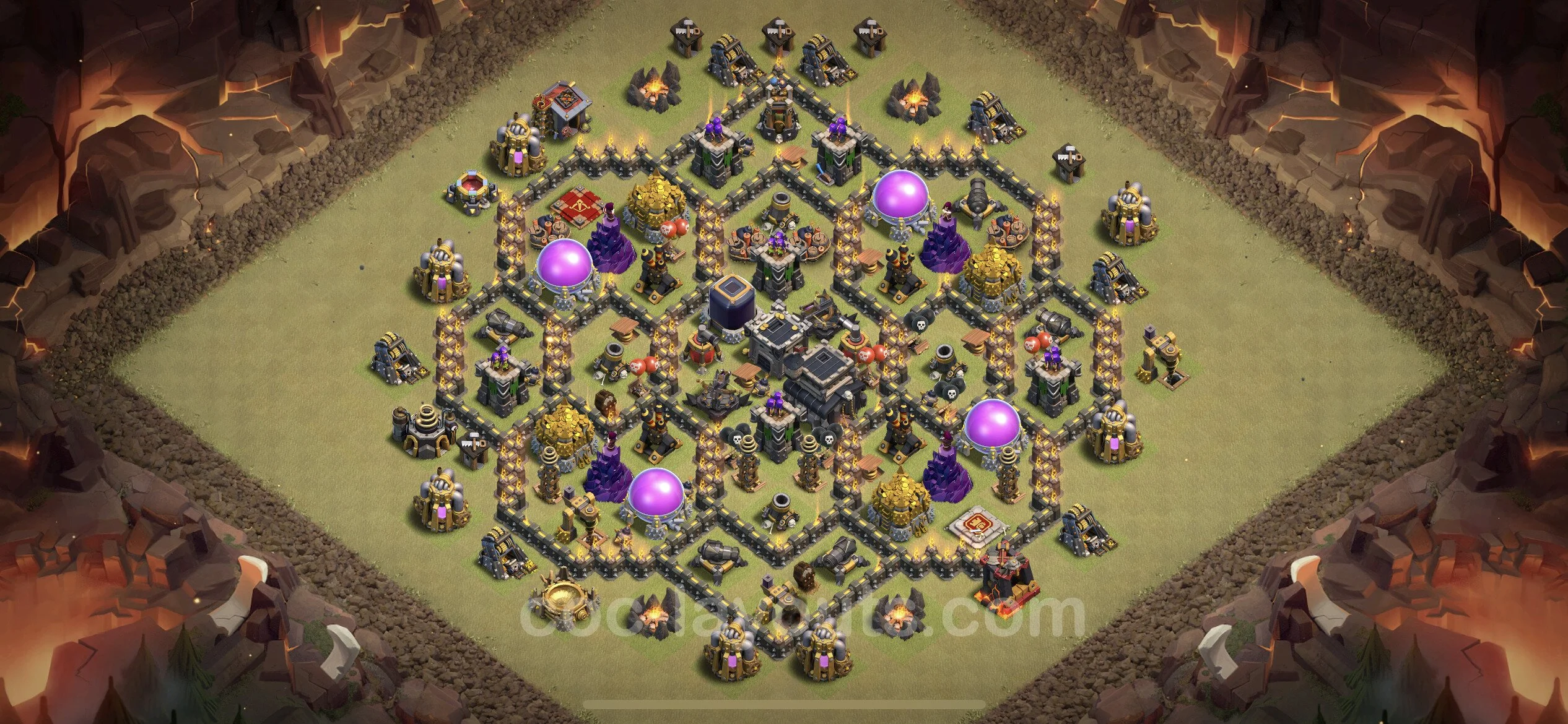 Top War Base TH9 with Link, Anti Air / Dragon, Hybrid - CWL Defence Plan - Clash of Clans - (#91) — Wojna BH9