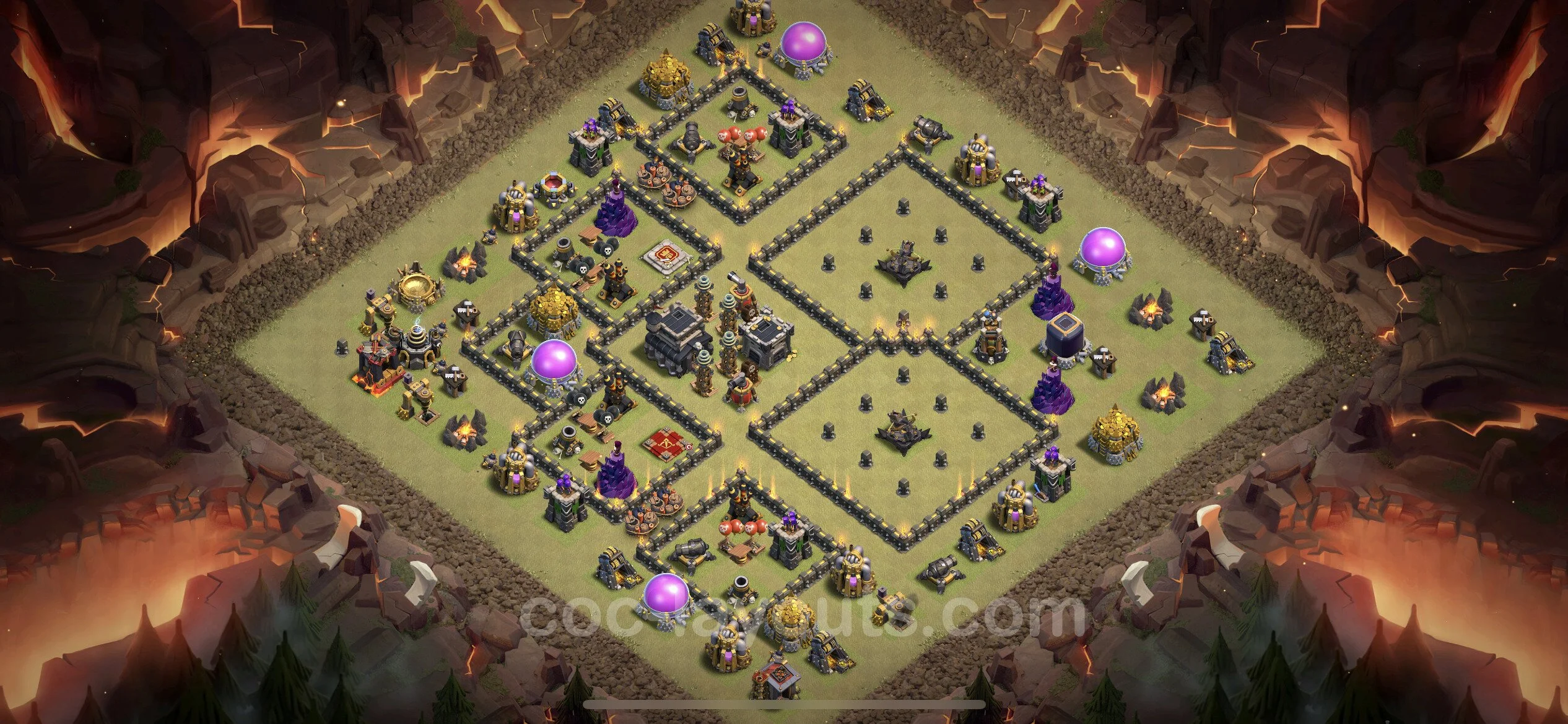 Top War Base TH9 with Link, Anti Everything - Anti 3 Stars CWL Plan - Clash of Clans - (#94) — 战争 BH9