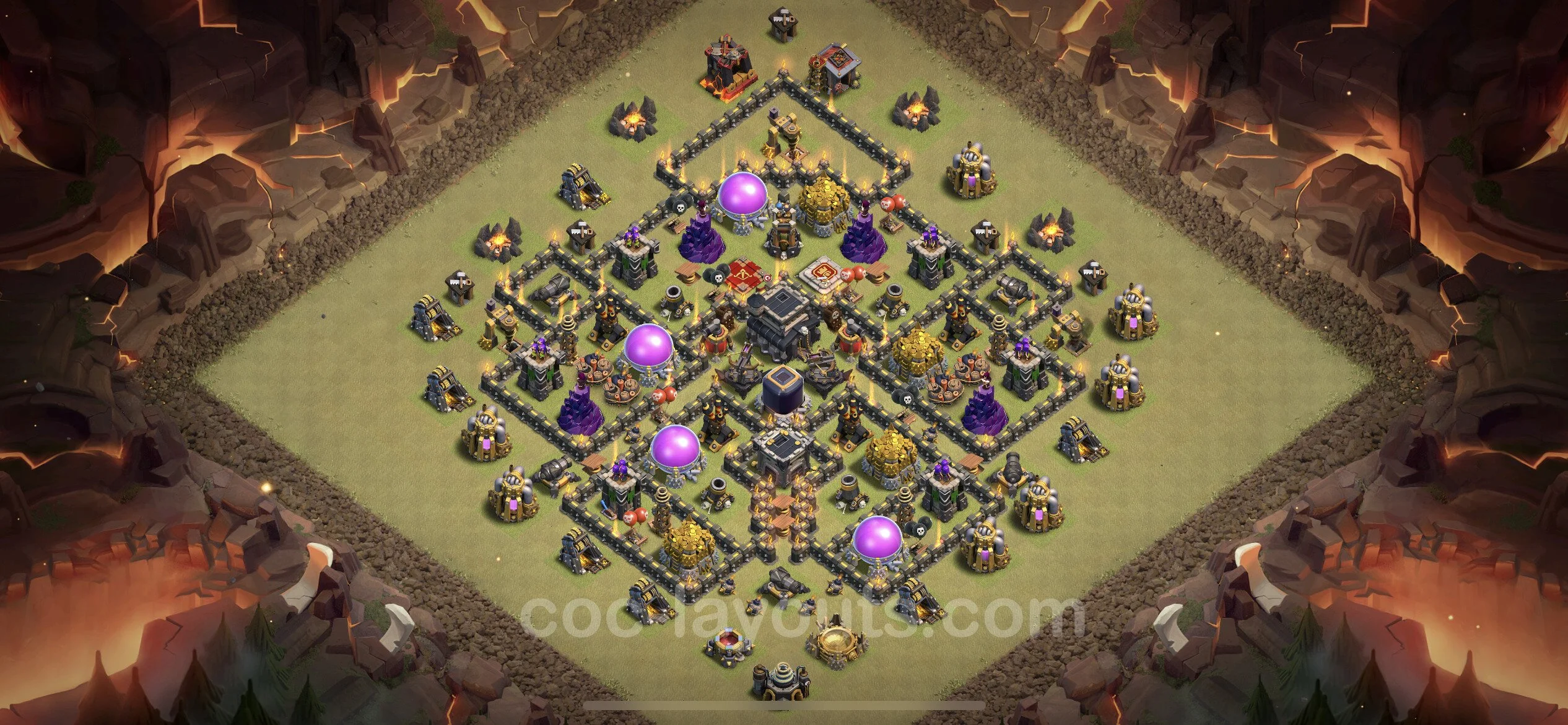 Top War Base TH9 with Link, Anti Everything, Hybrid - CWL Defence Plan - Clash of Clans - (#95) — Krieg BH9