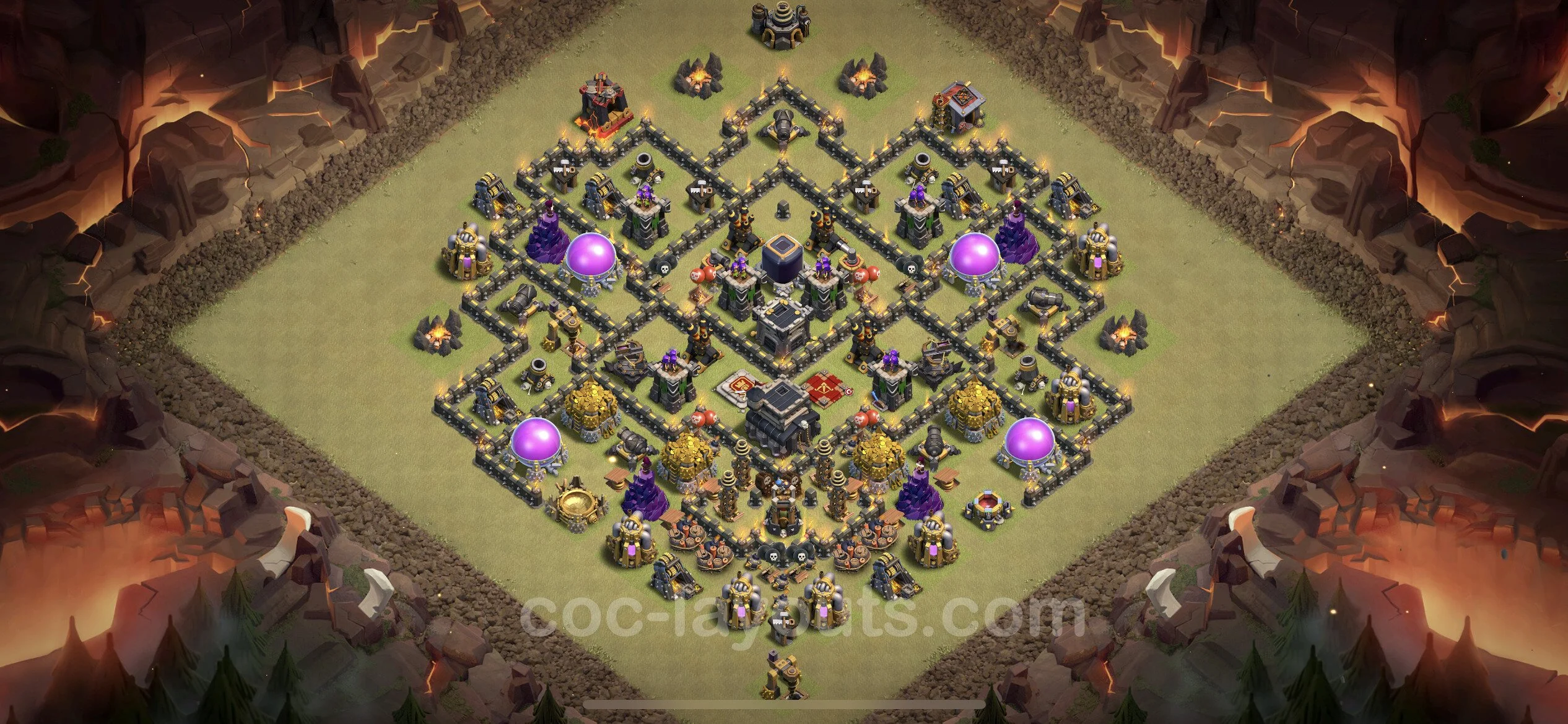 Top War Base TH9 with Link, Hybrid - Anti 2 Stars CWL Plan - Clash of Clans - (#96) — War BH9